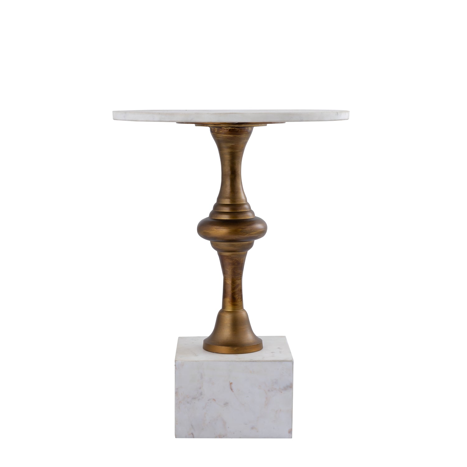 Alano White Marble Side Table W Alu Gold Table Leg