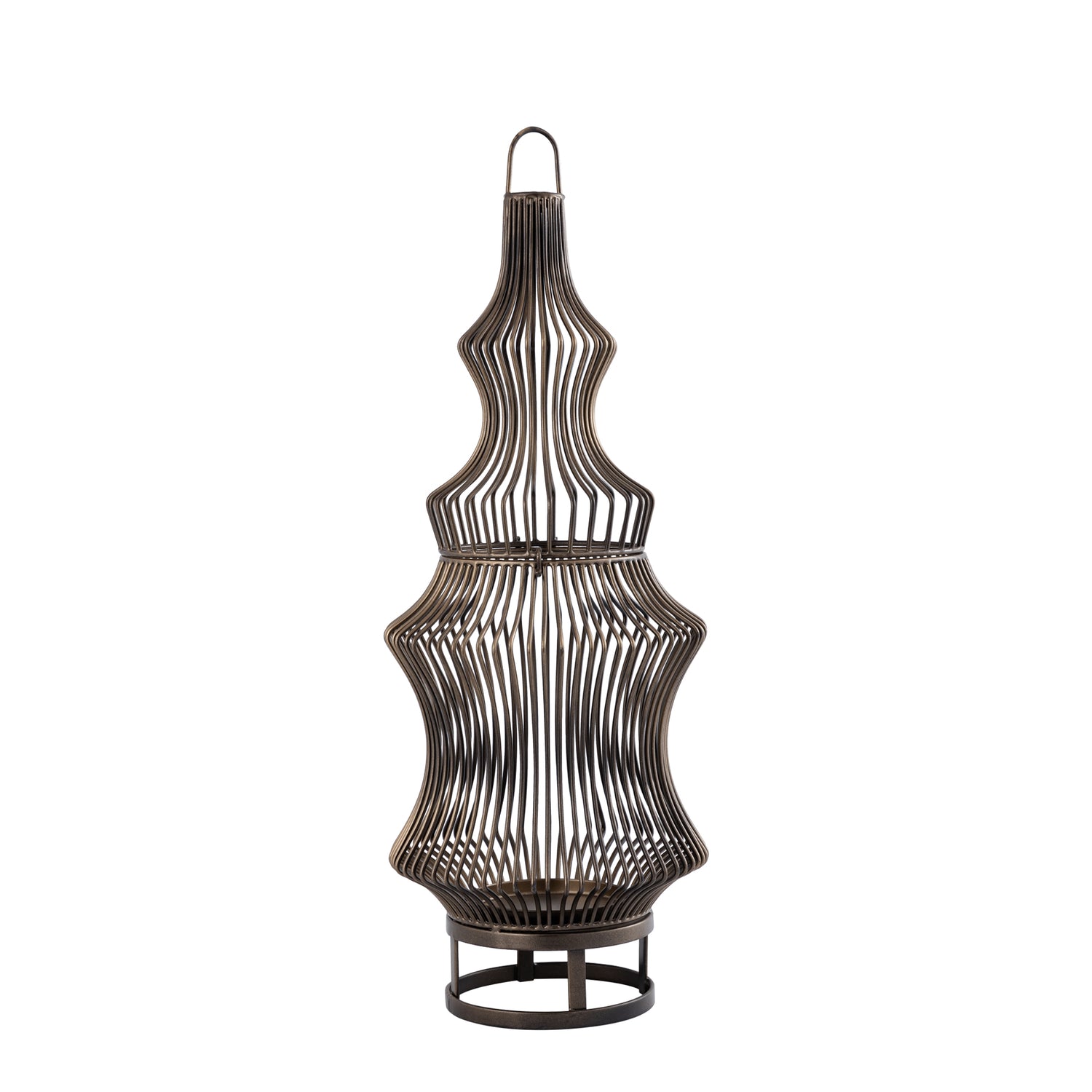 Tobin Brass Iron Round Wired Shaped Lantern