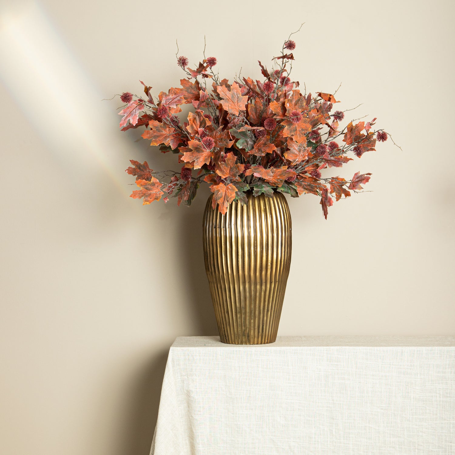 Twig Plant Red Green Maple Spray With Chestnut