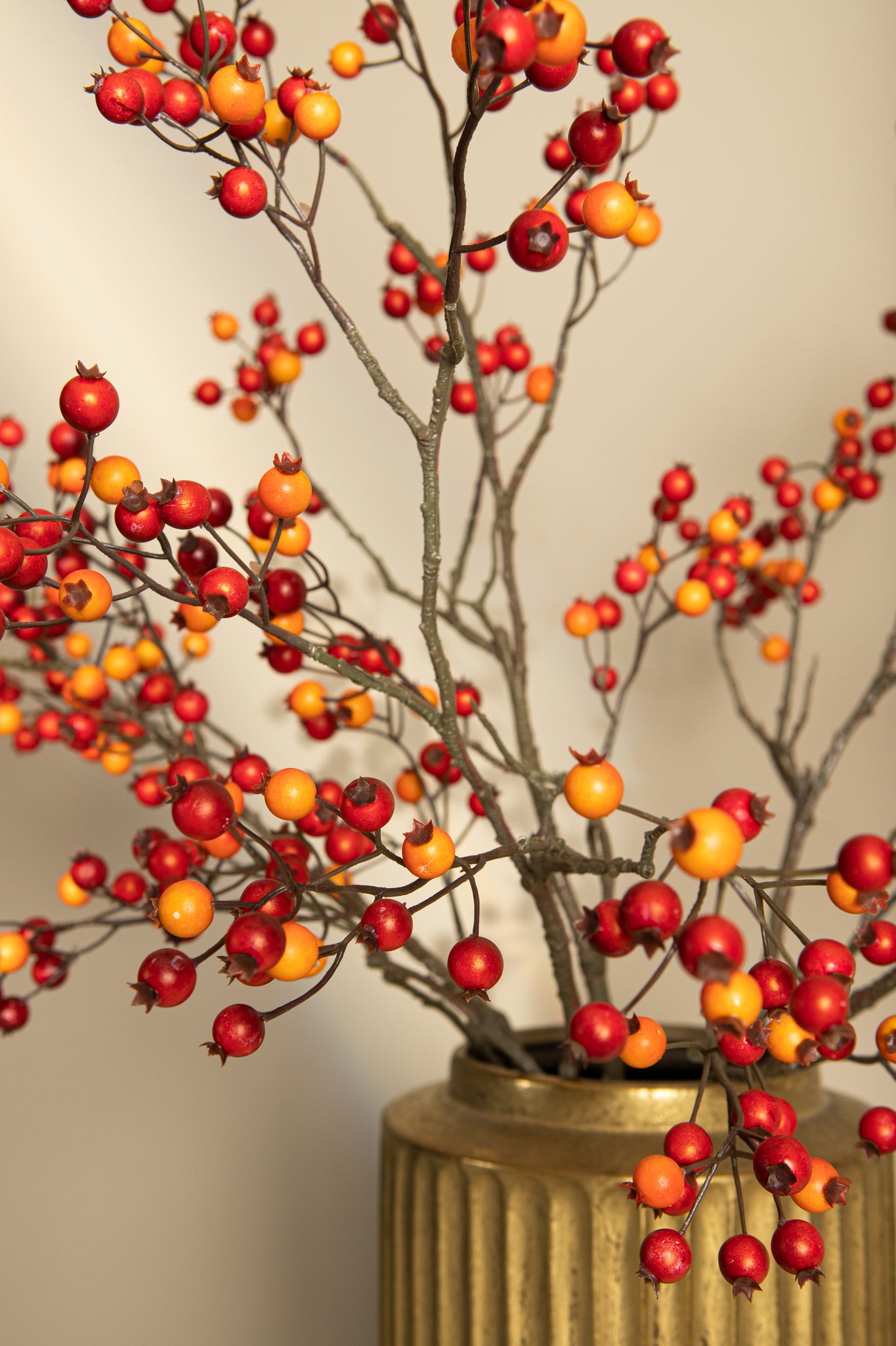 Berry Plant Red Orange Rose Hip Spray