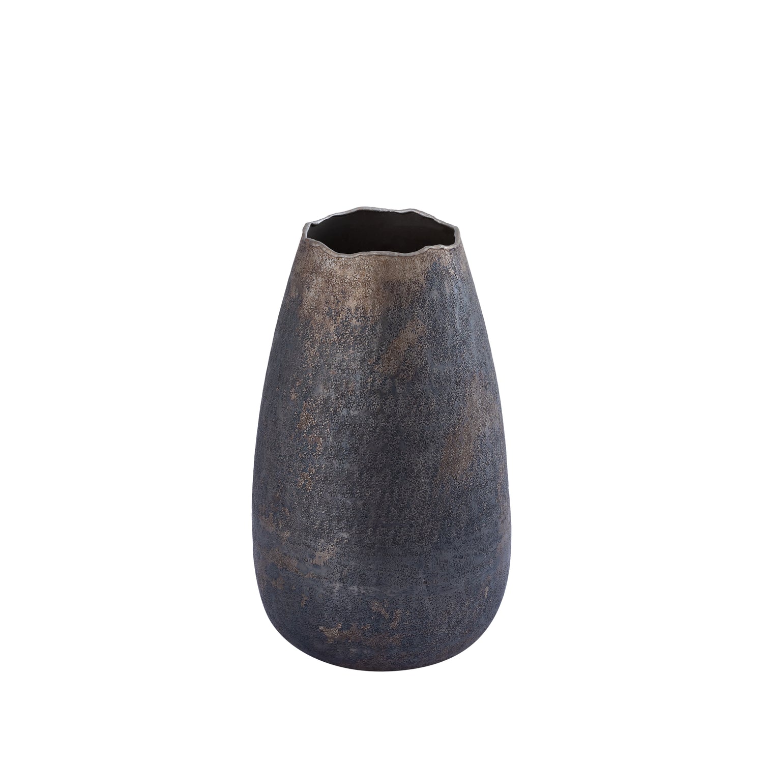 Semin Silver Alu Round Rustic Pot Wavy Edge S