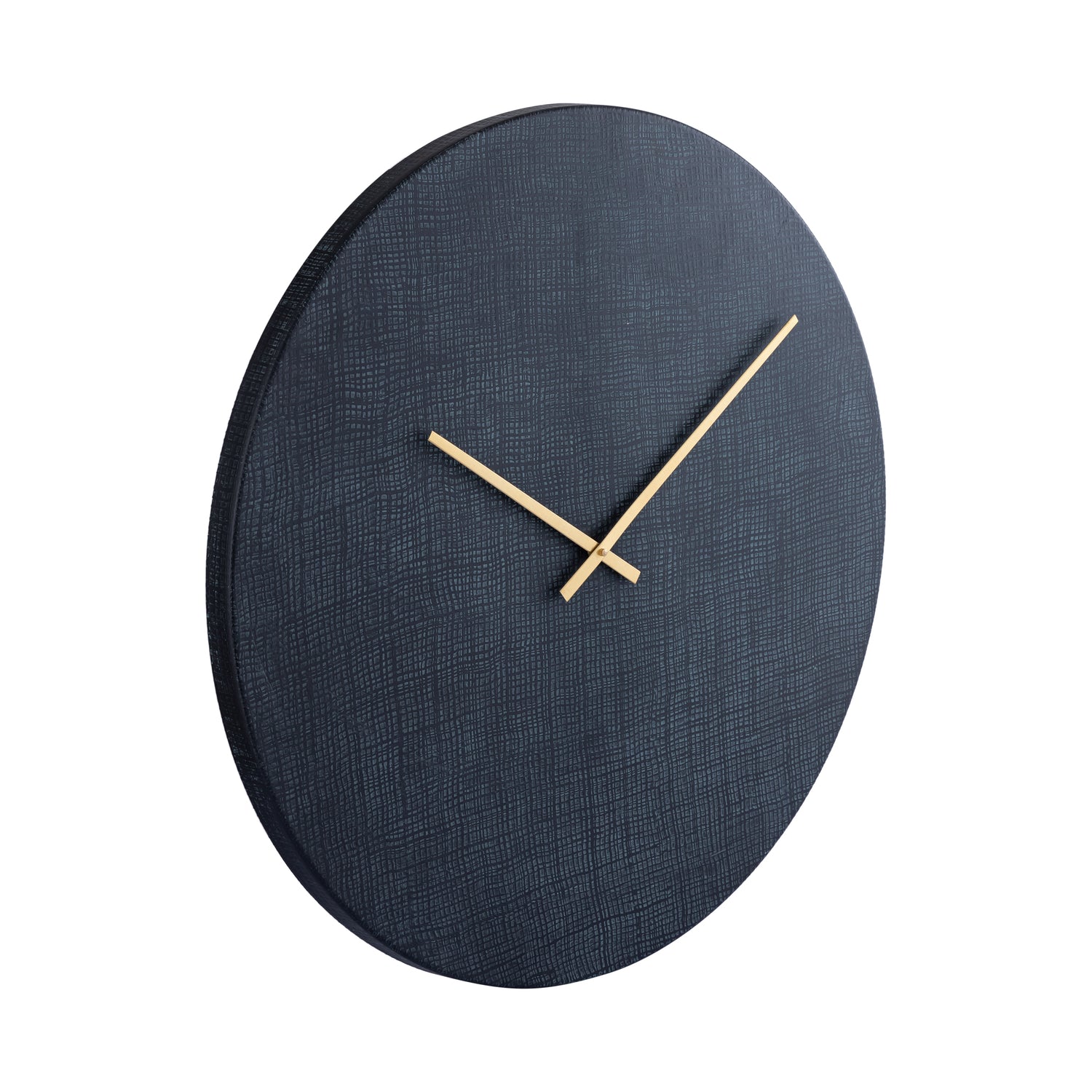 Emmett Black Iron Round Clock Square Texture L