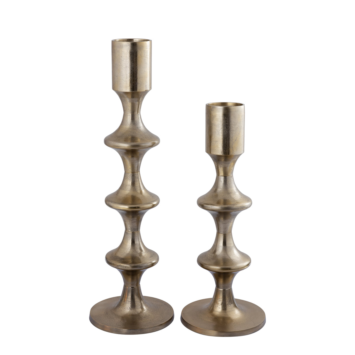 Taika Gold Alu Round Candle Holder Tabs Low