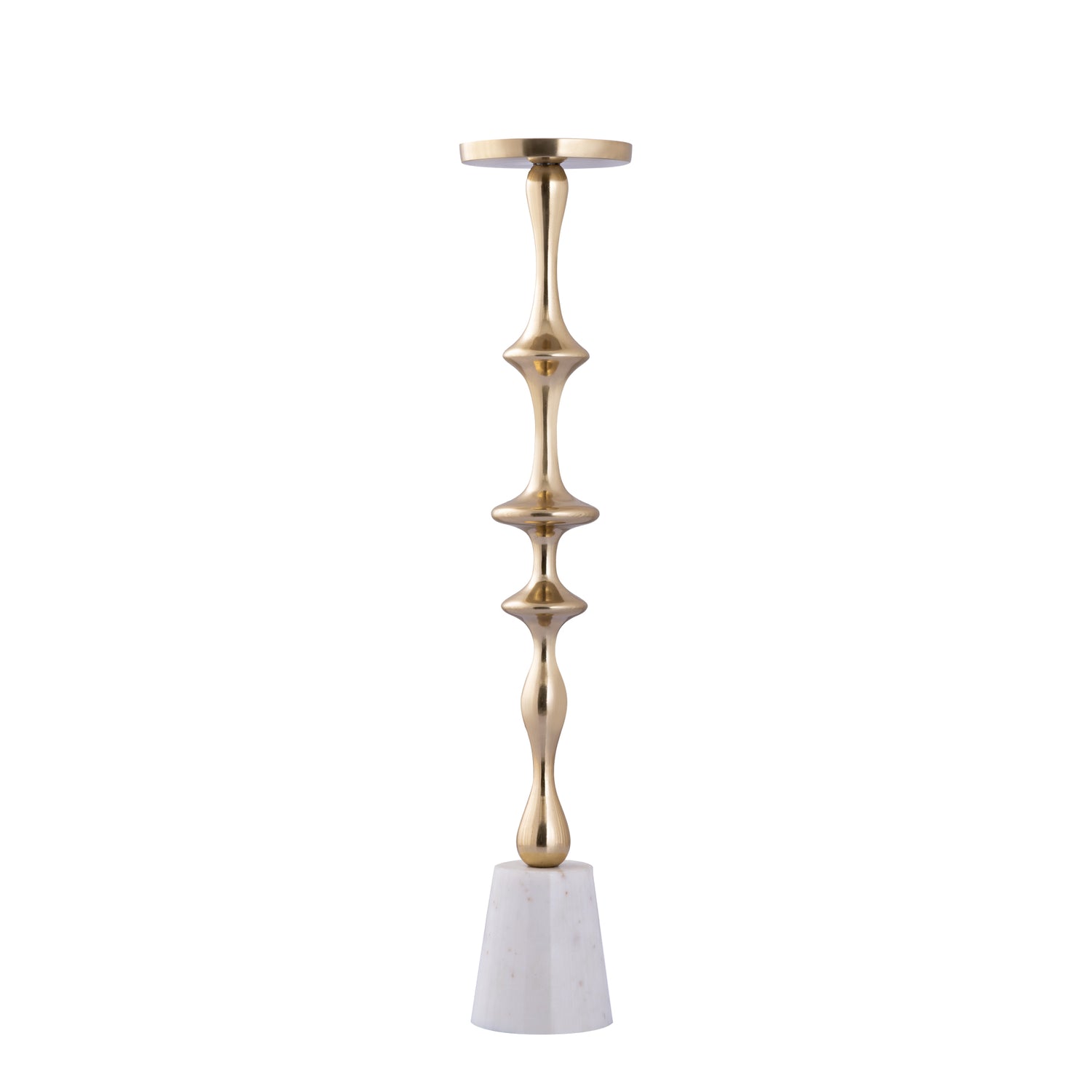 Cassady Gold Alu Candle Holder On Marble Base L