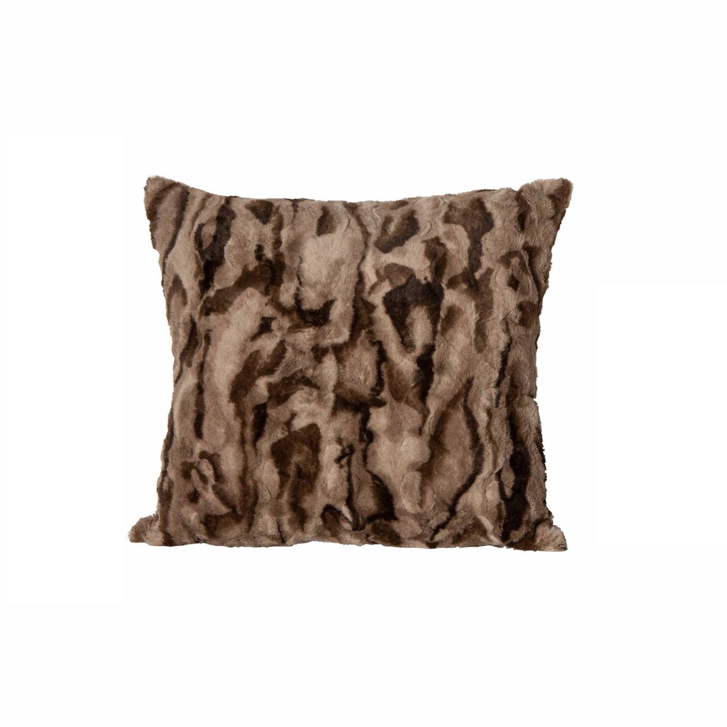 Clarisse Brown Artificial Fur Cushion Square L