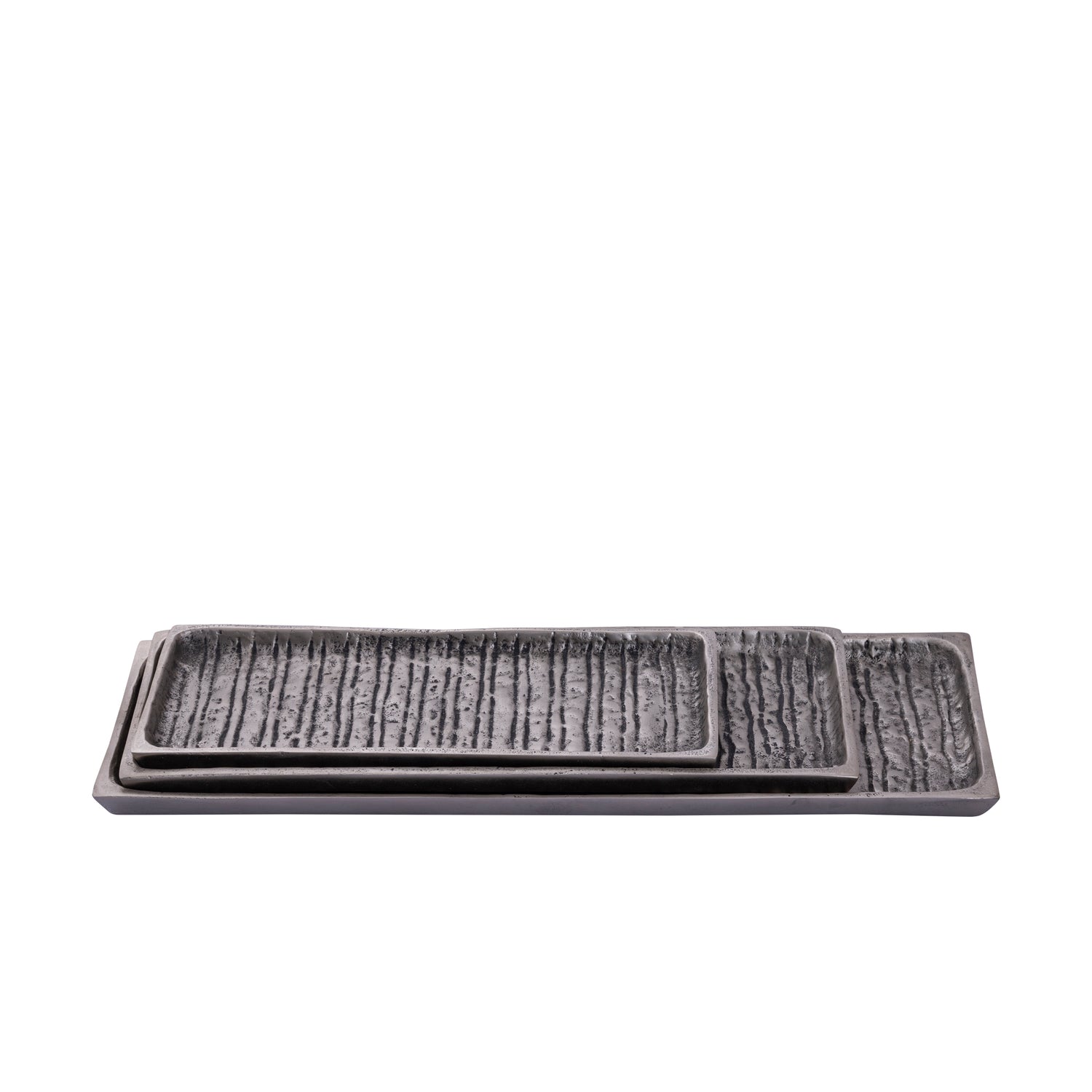 Grail Silver Alu Plate With Stripes Rectangle M