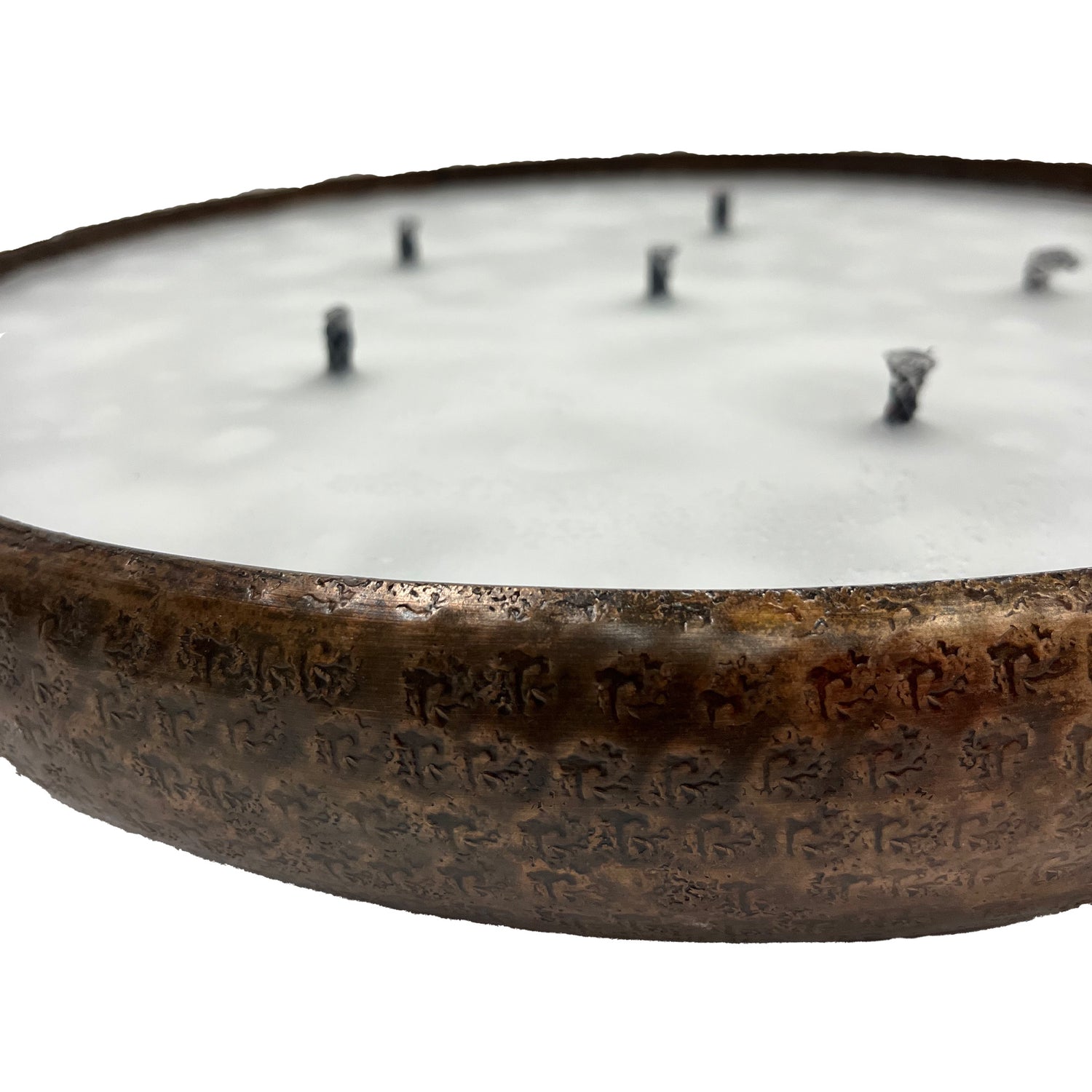 Bunty Copper Alu Hammered Candle Round M