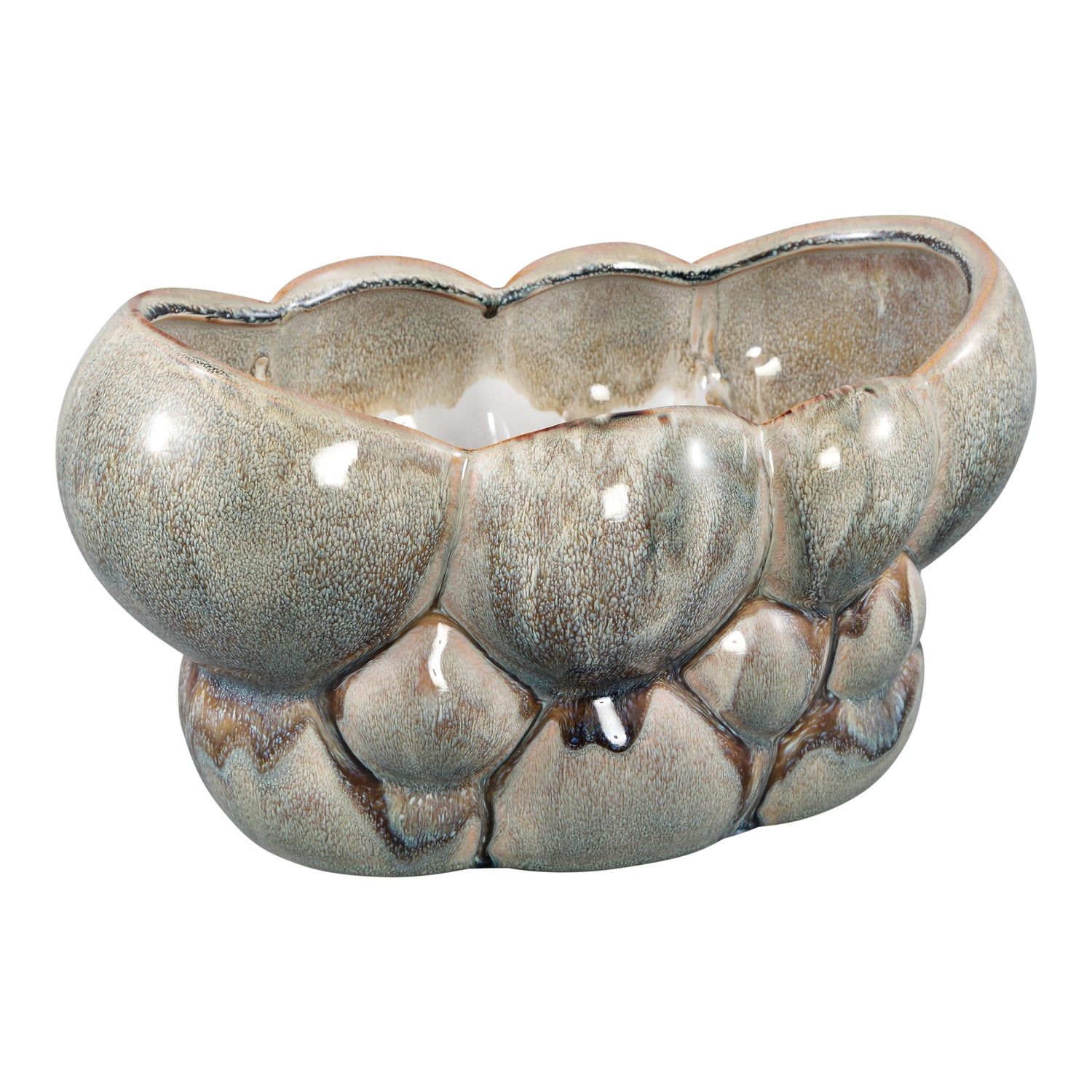 Jodie Green Ceramic Oval Candle Circles Dripping L