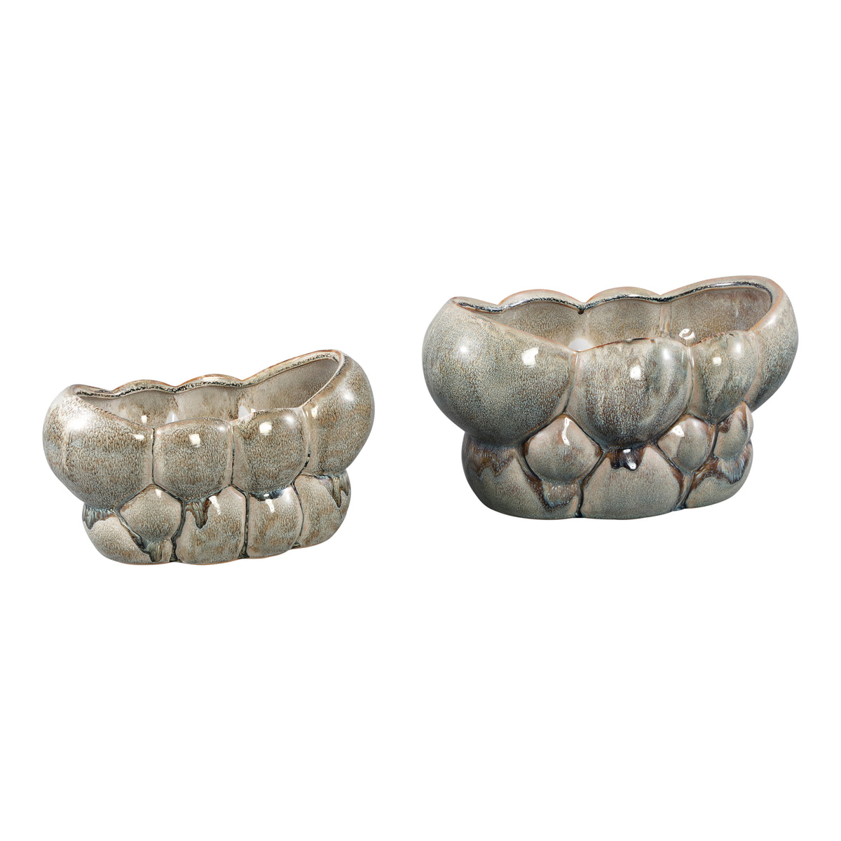 Jodie Green Ceramic Oval Candle Circles Dripping L