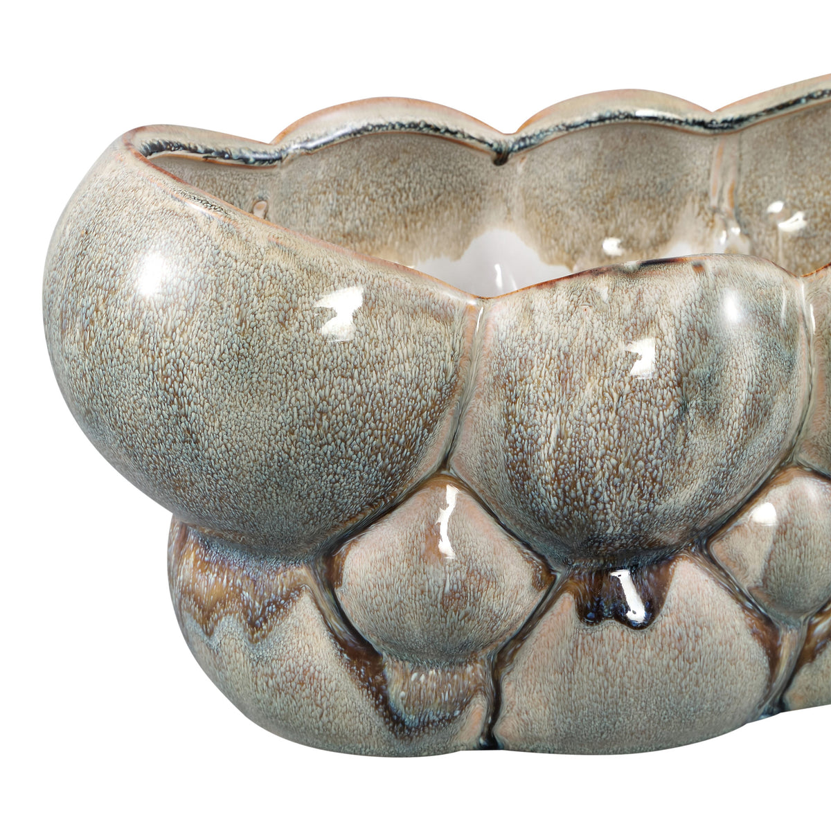 Jodie Green Ceramic Oval Candle Circles Dripping L