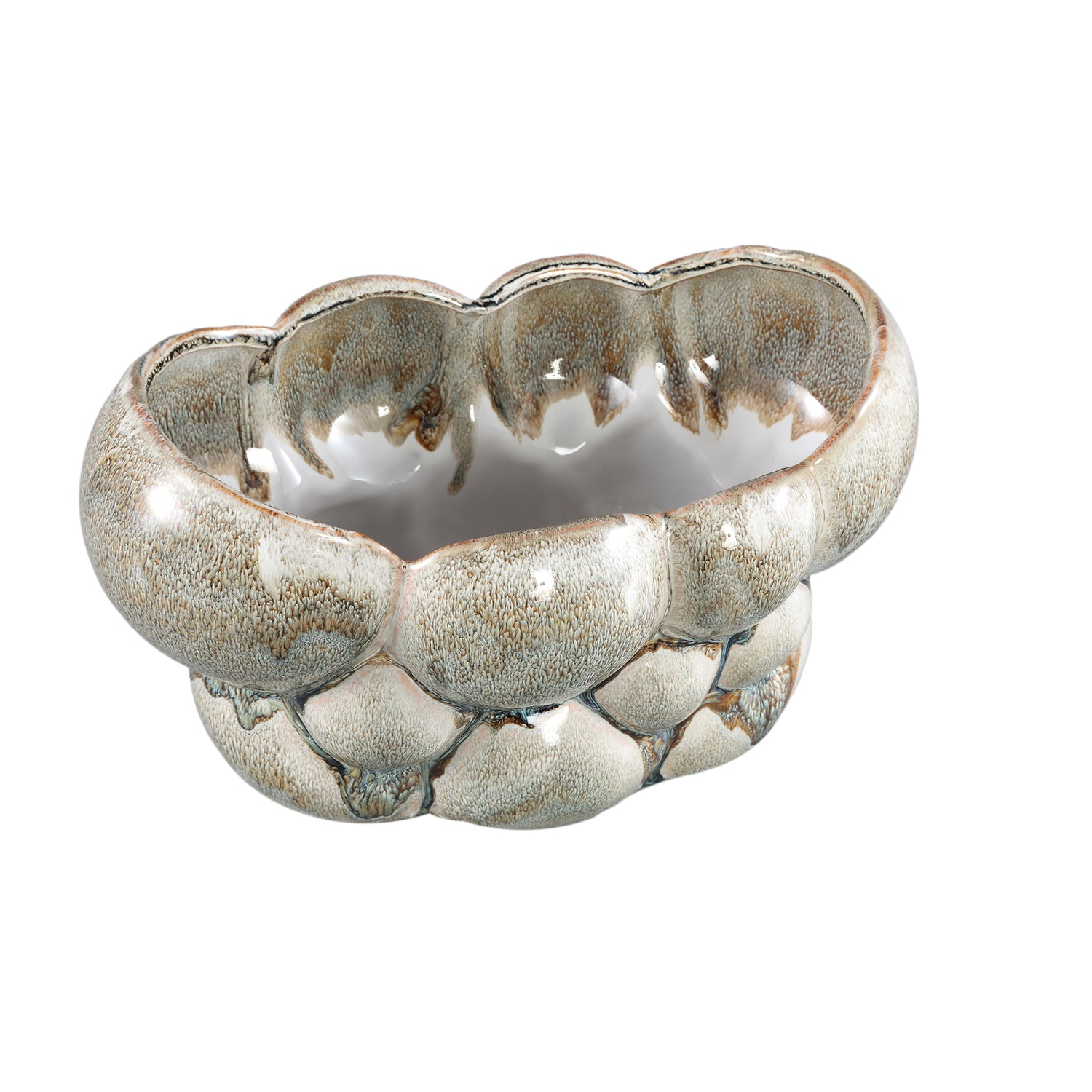 Jodie Green Ceramic Oval Candle Circles Dripping L