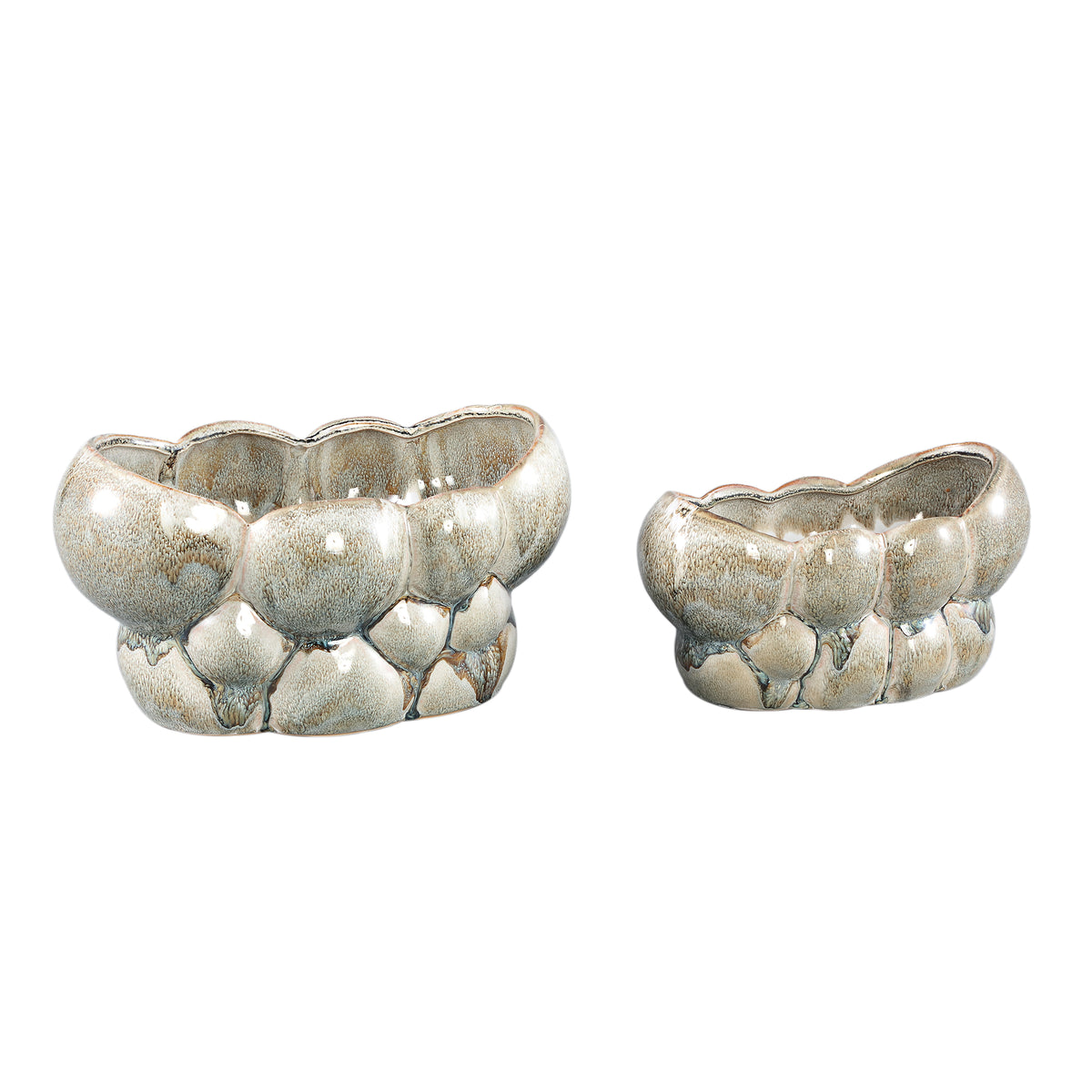 Jodie Green Ceramic Oval Candle Circles Dripping L