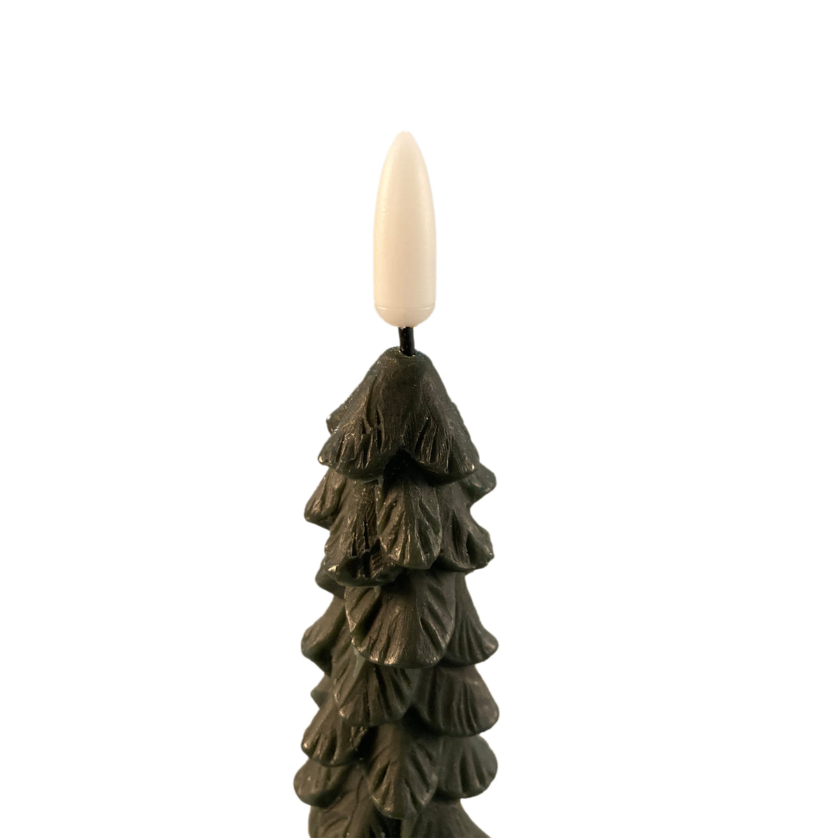 LED Diner Candle Green Tree Shaped Flickering 2PCS