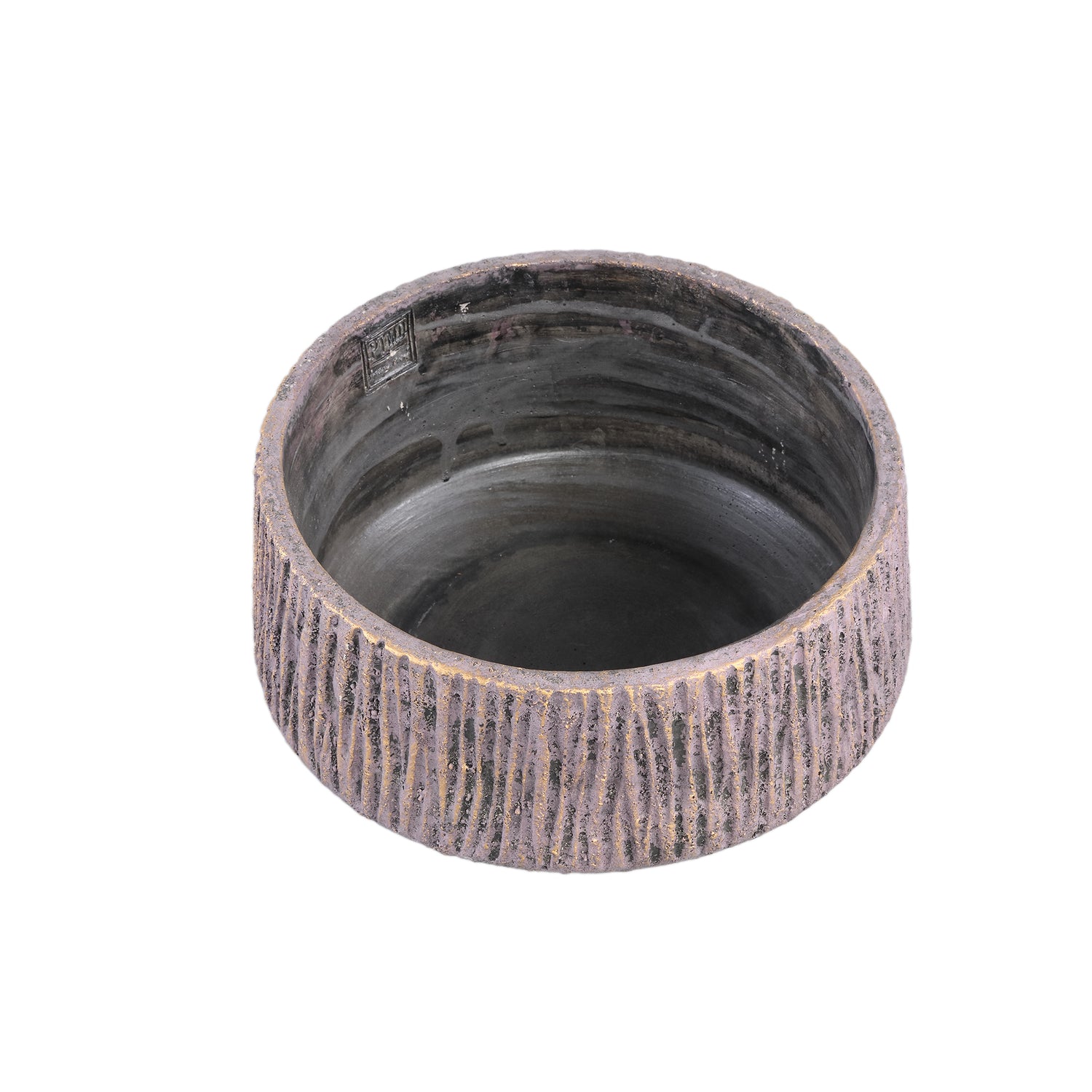 Holden Purple Cement Candle Round Gold Finish LowL