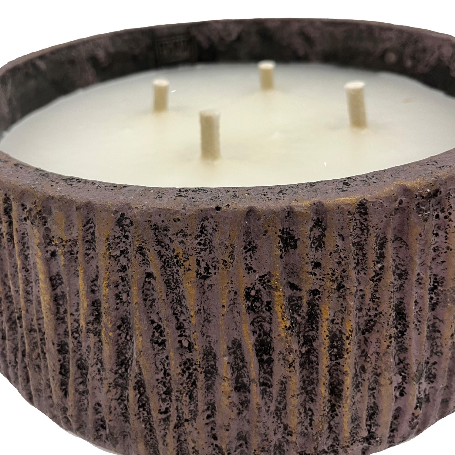 Holden Purple Cement Candle Round Gold Finish LowL