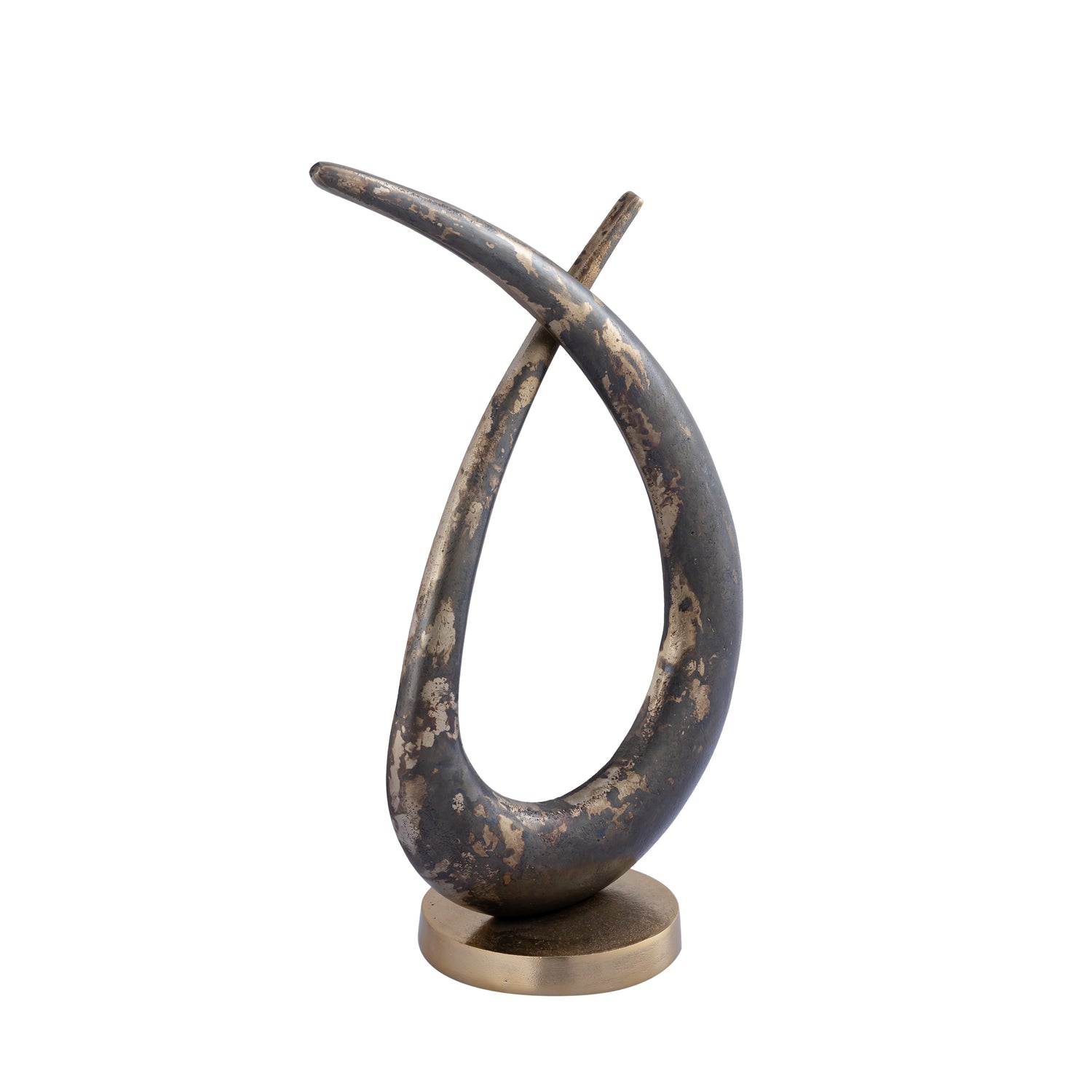 Kayen Gold Alu Loop Shaped Statue Rustic Finish