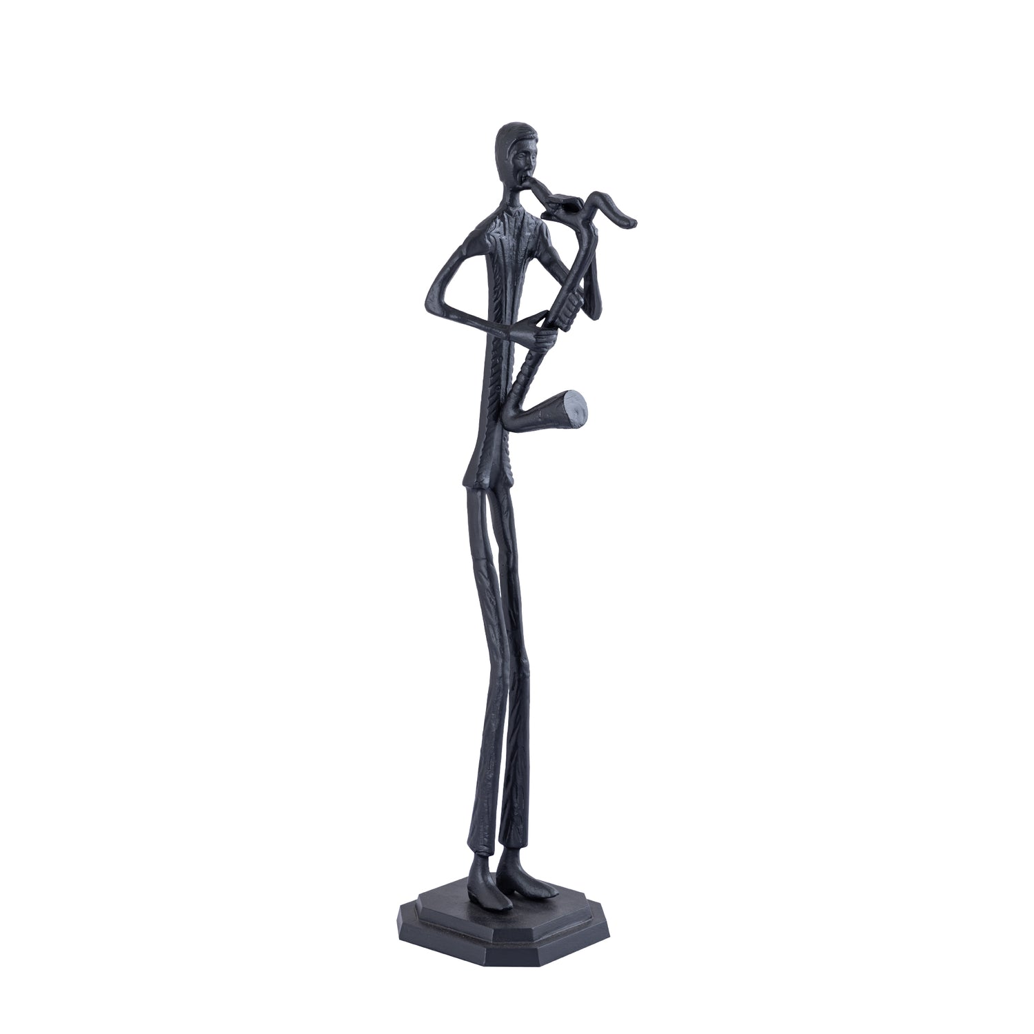 Kali Black Casted Alu Statue Man With Saxophone