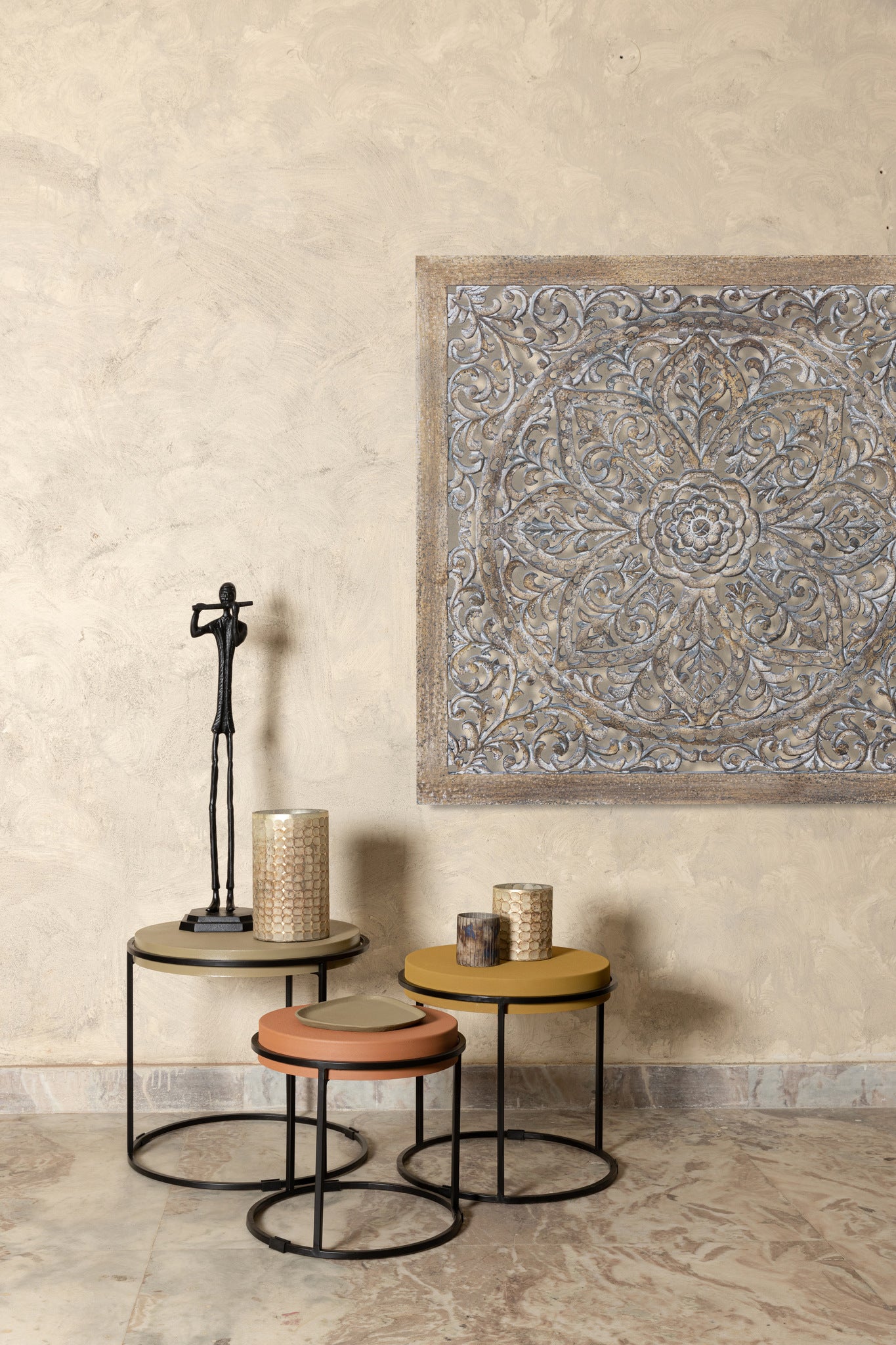 Kali Black Casted Alu Statue Man With Flute