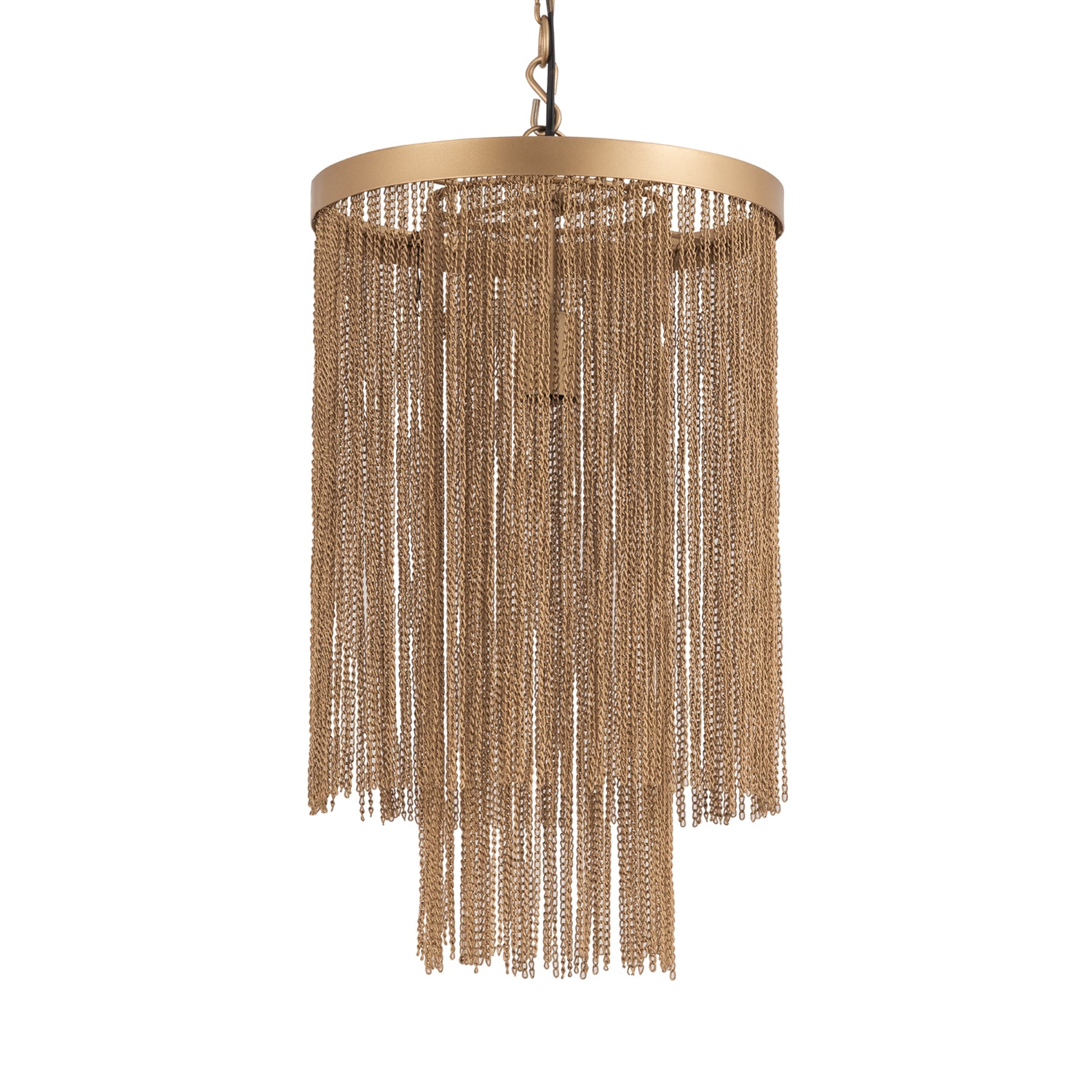 Brenton Gold Iron Chains Round Hanging Lamp L