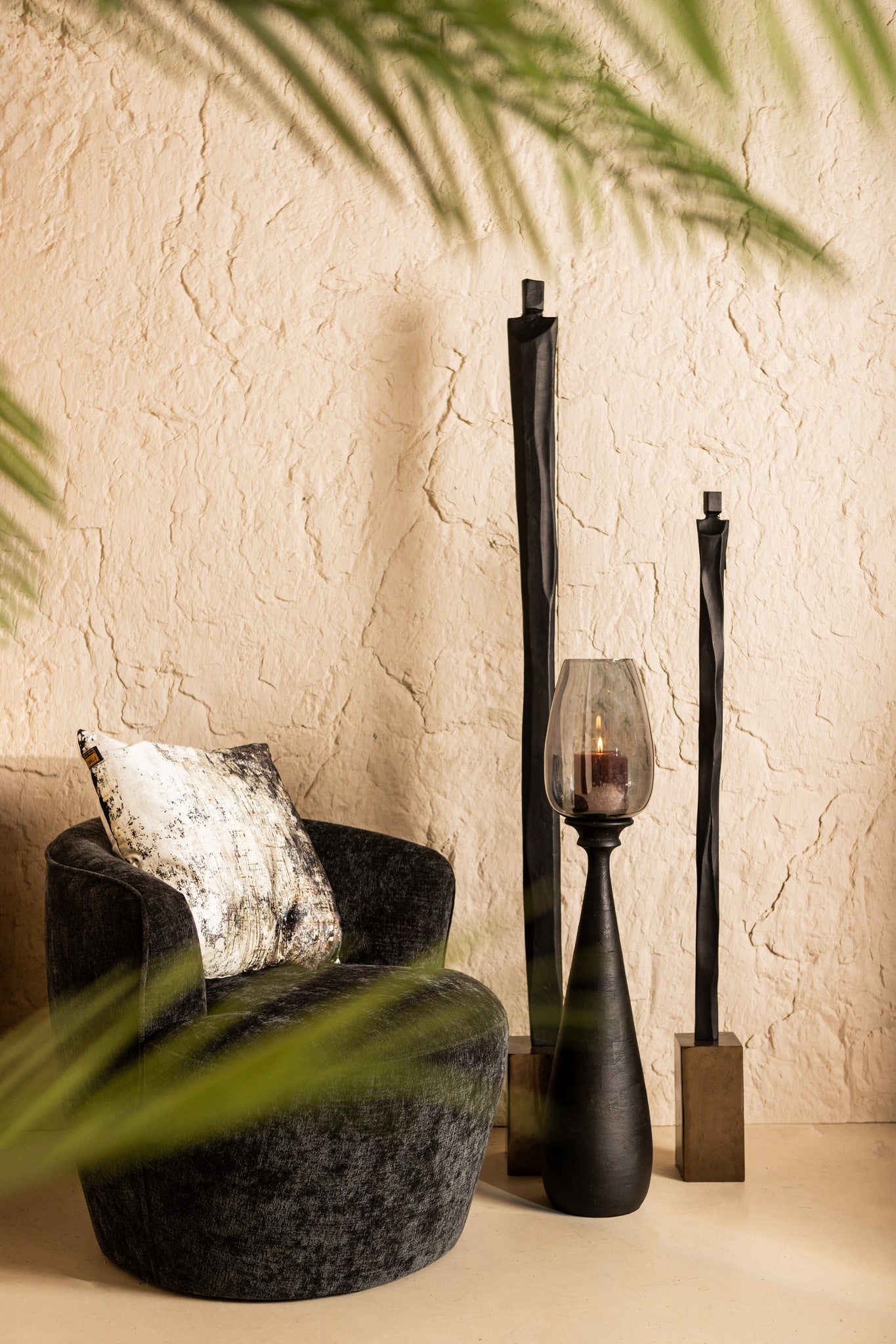 Mathias Black Alu Statue Human Shaped Large