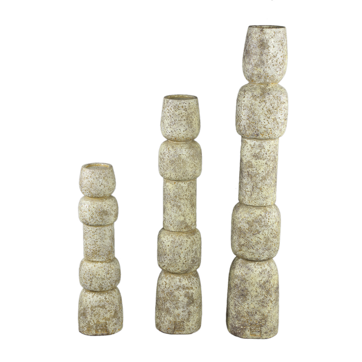 Terrina Cream Cement Bulbs Shaped Candle Holder M