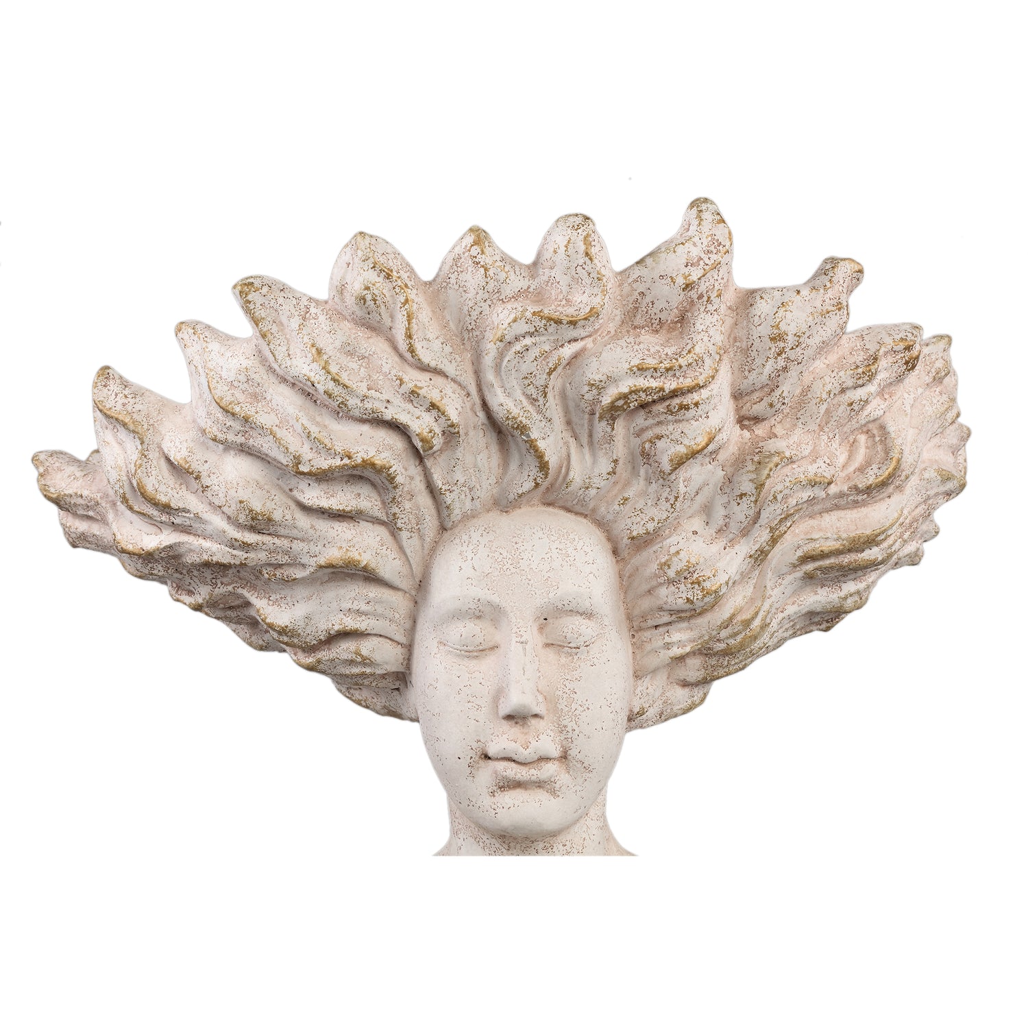 Kimbere Cream Cement Face Shaped Statue Hair L