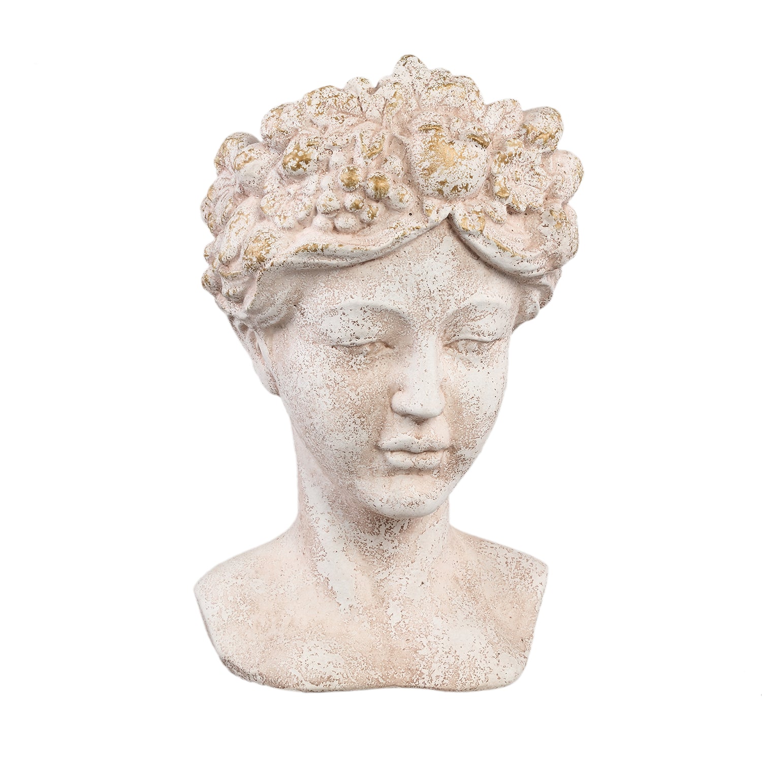 Sherlene Cream Cement Face Shaped Statue High