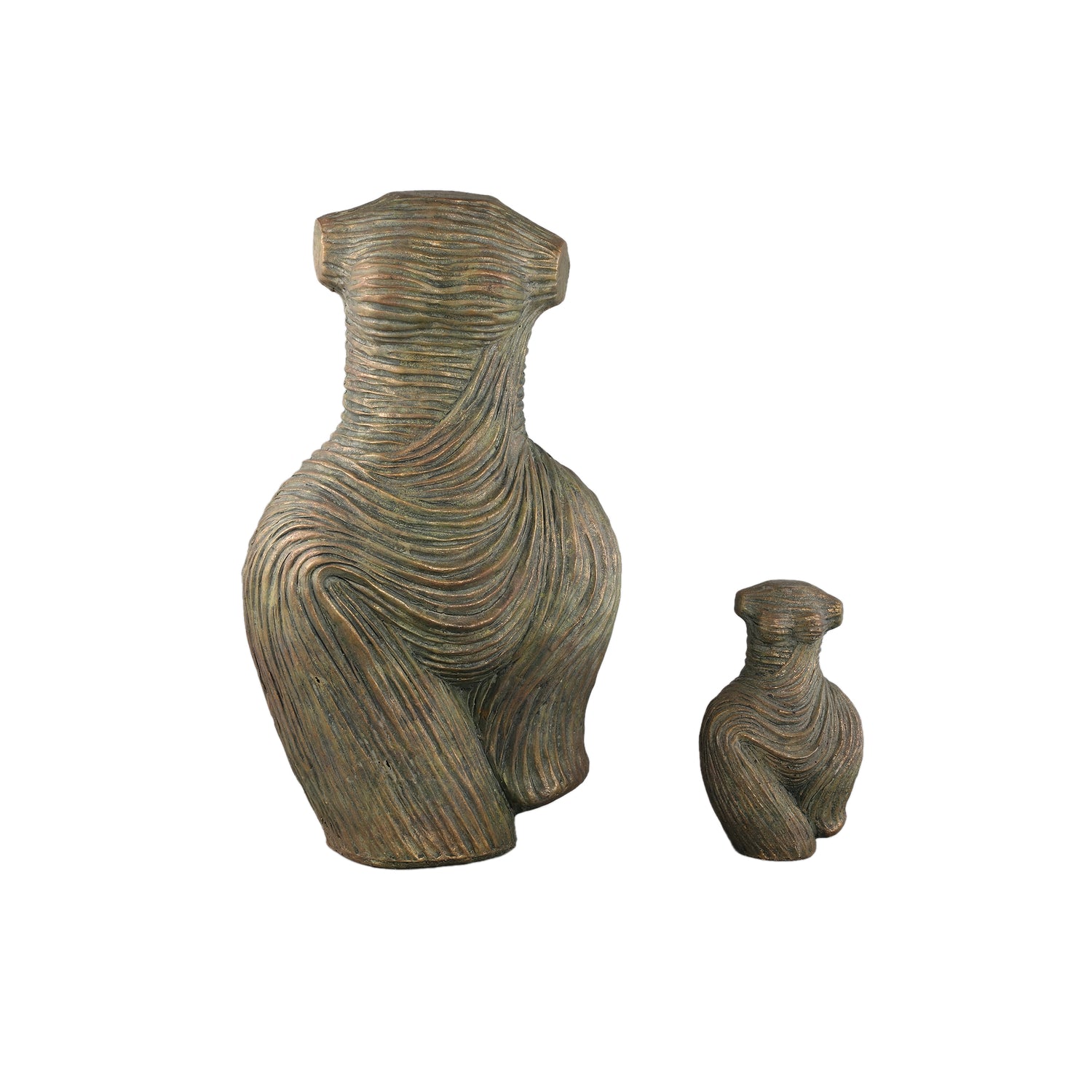 Sophi Black Cement Women Shaped Statue Curved L