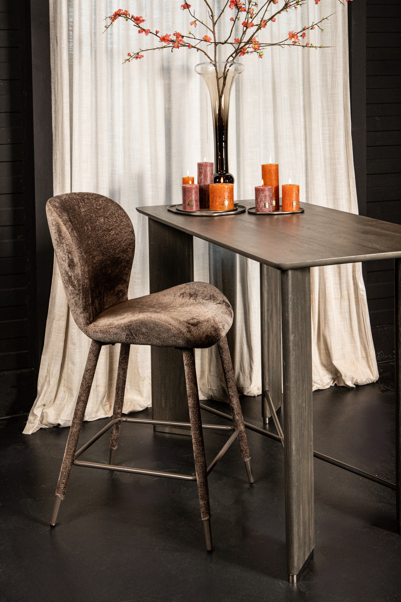 Thor Mocca Bar Chair Aphrodite 7 Fabric Leg (set of 2)