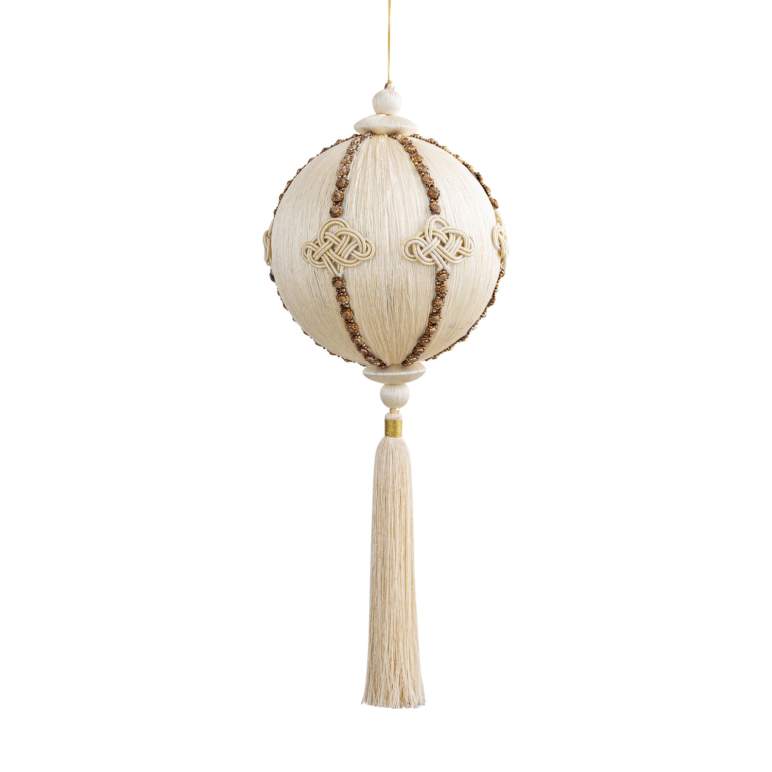 Dahryl Cream Polyester Thread Ball W Tassel L