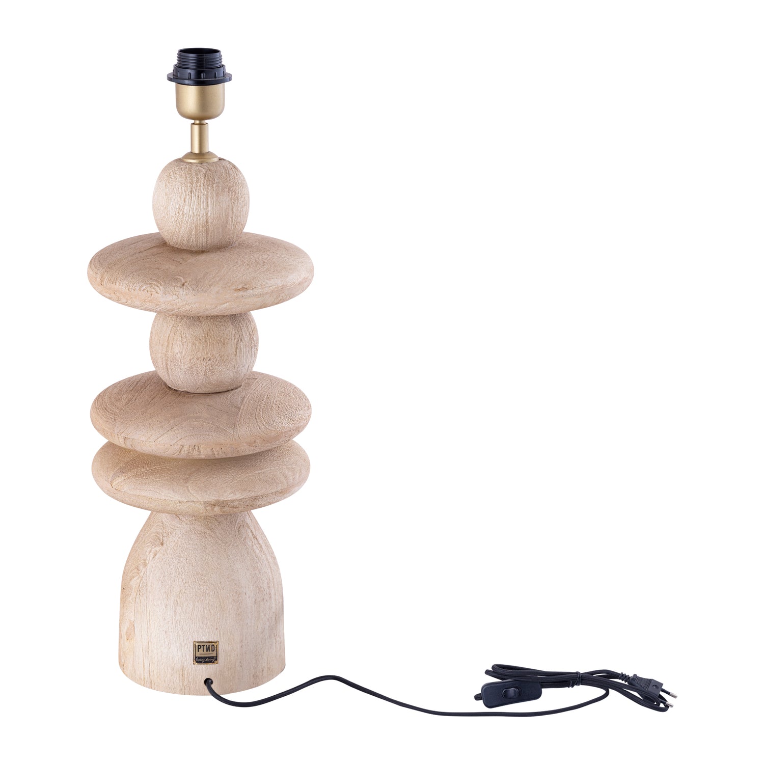 Callain Natural Mango Wood Table Lamp Base Round