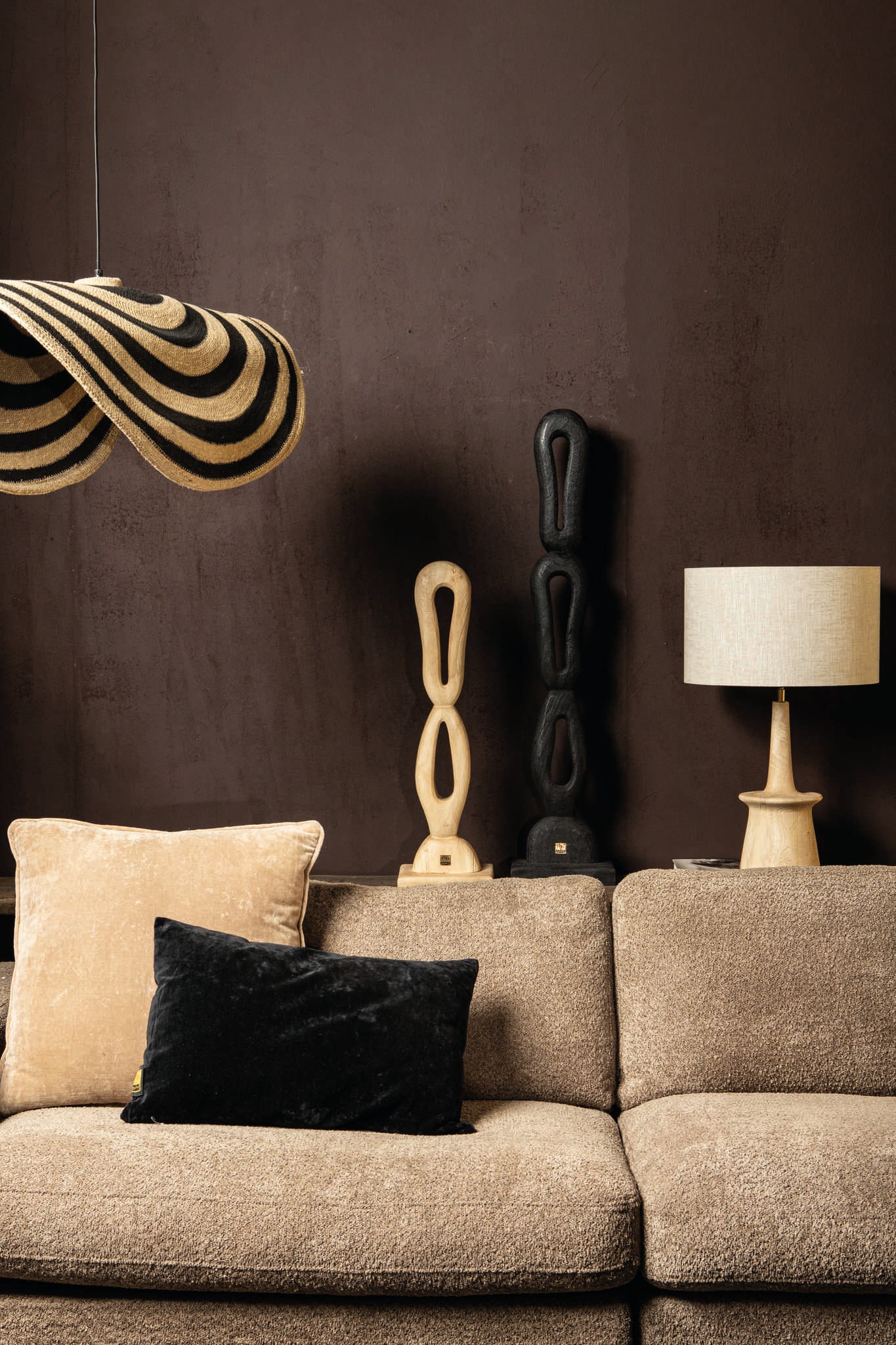 Rhyce Black Mango Wood Statue Open Figure L