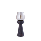 Qez Brown Mango Wood Stormlight Luster Glass S