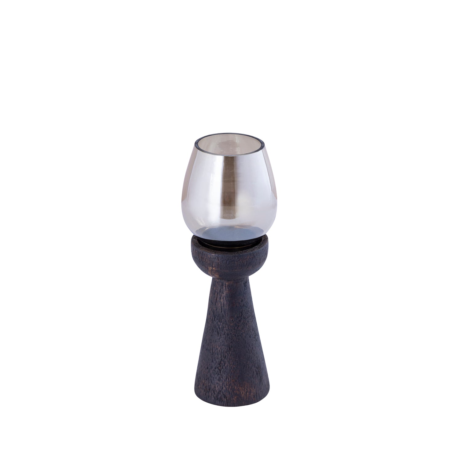 Qez Brown Mango Wood Stormlight Luster Glass S