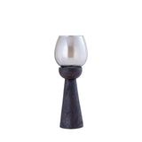Qez Brown Mango Wood Stormlight Luster Glass M