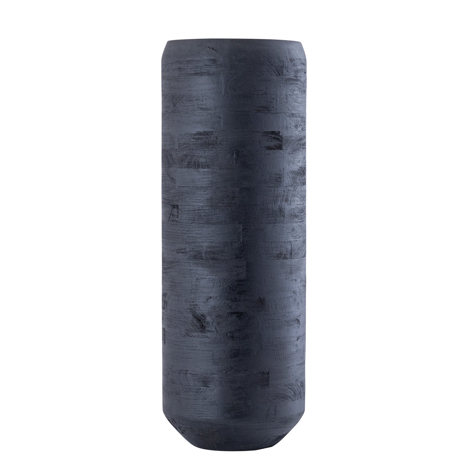 Gerd Black Mango Wood Pot Rounded Border L