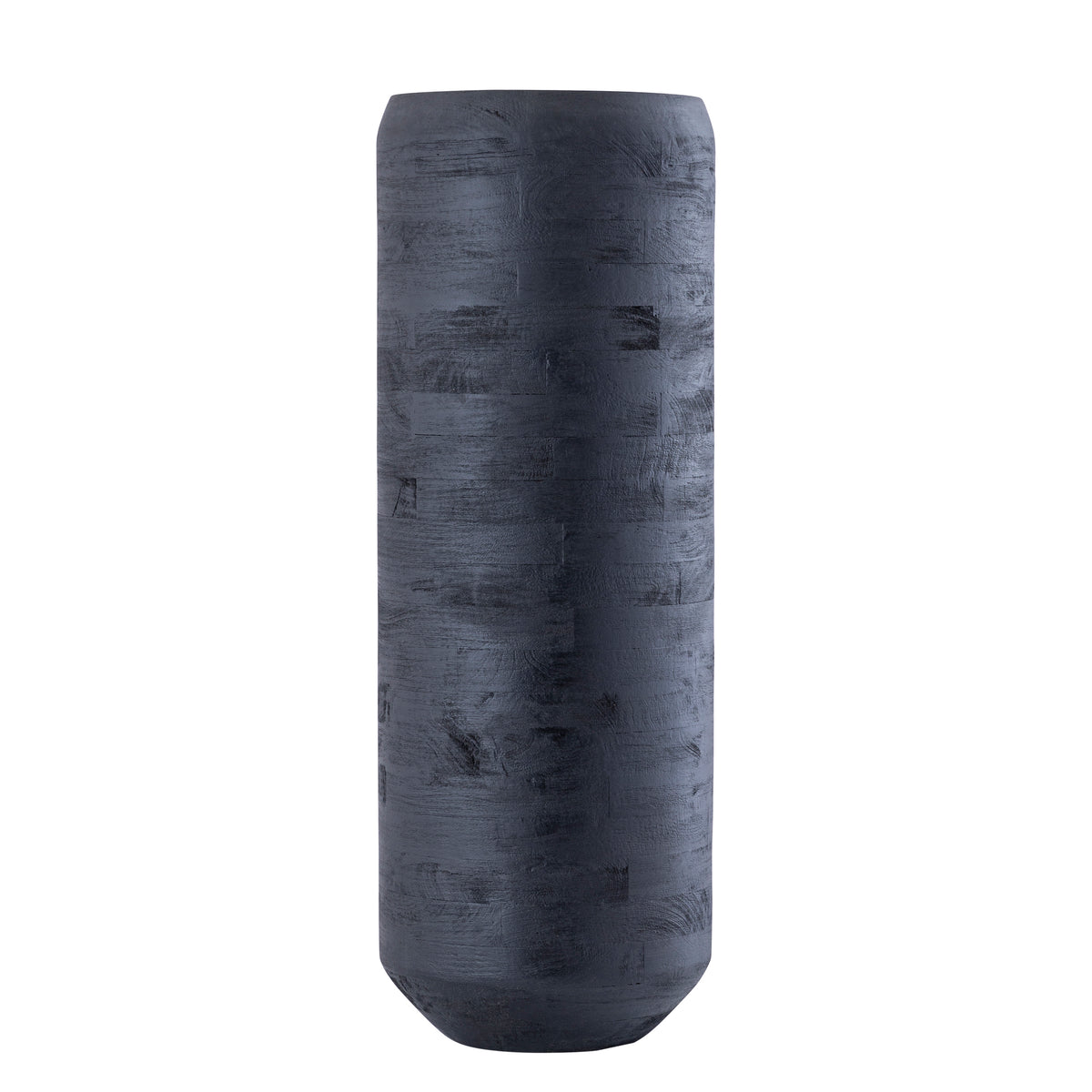 Gerd Black Mango Wood Pot Rounded Border L