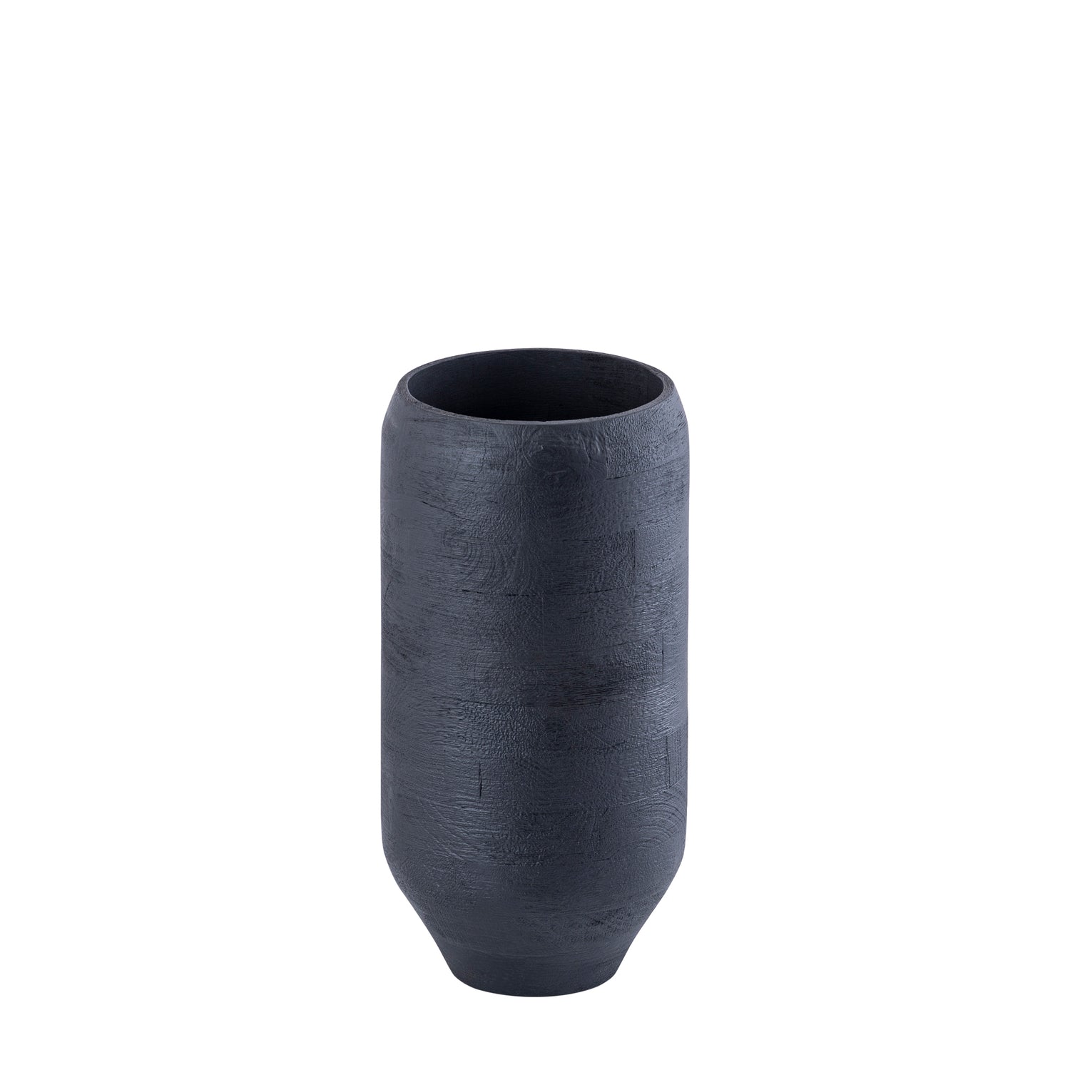 Gerd Black Mango Wood Pot Rounded Border S