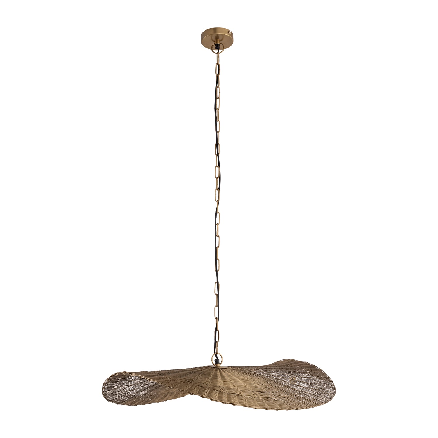 Shauney Gold Iron Wavy Hanging Lamp Round S