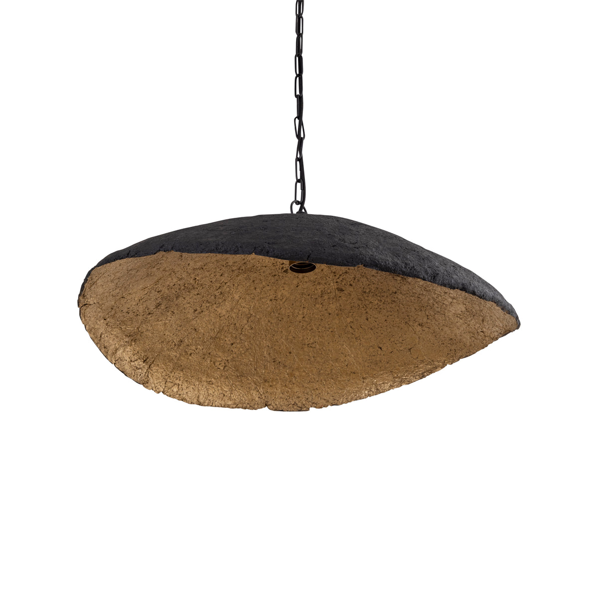 Majid Black Paper Machee Wave Lamp Gold Inside