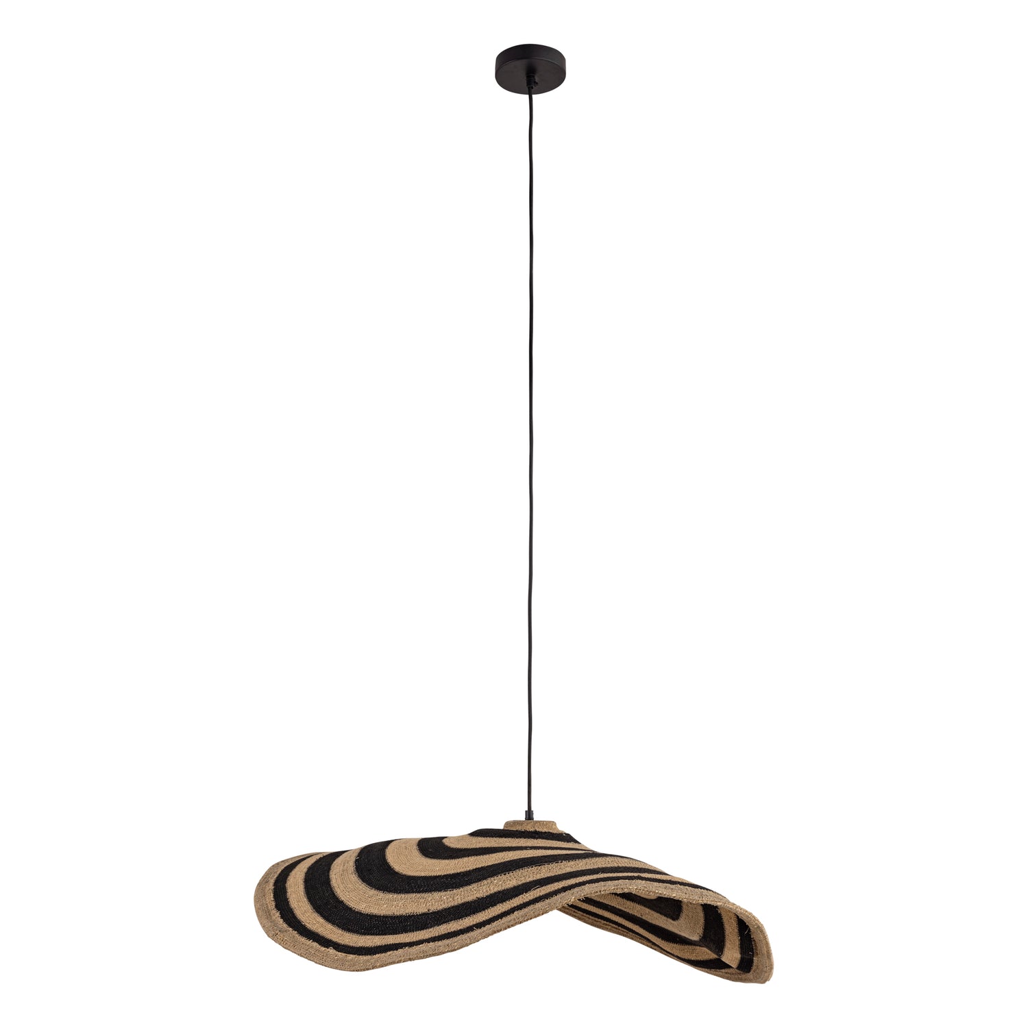 Loulou Natural Seagrass Wavy Hanging Lamp L
