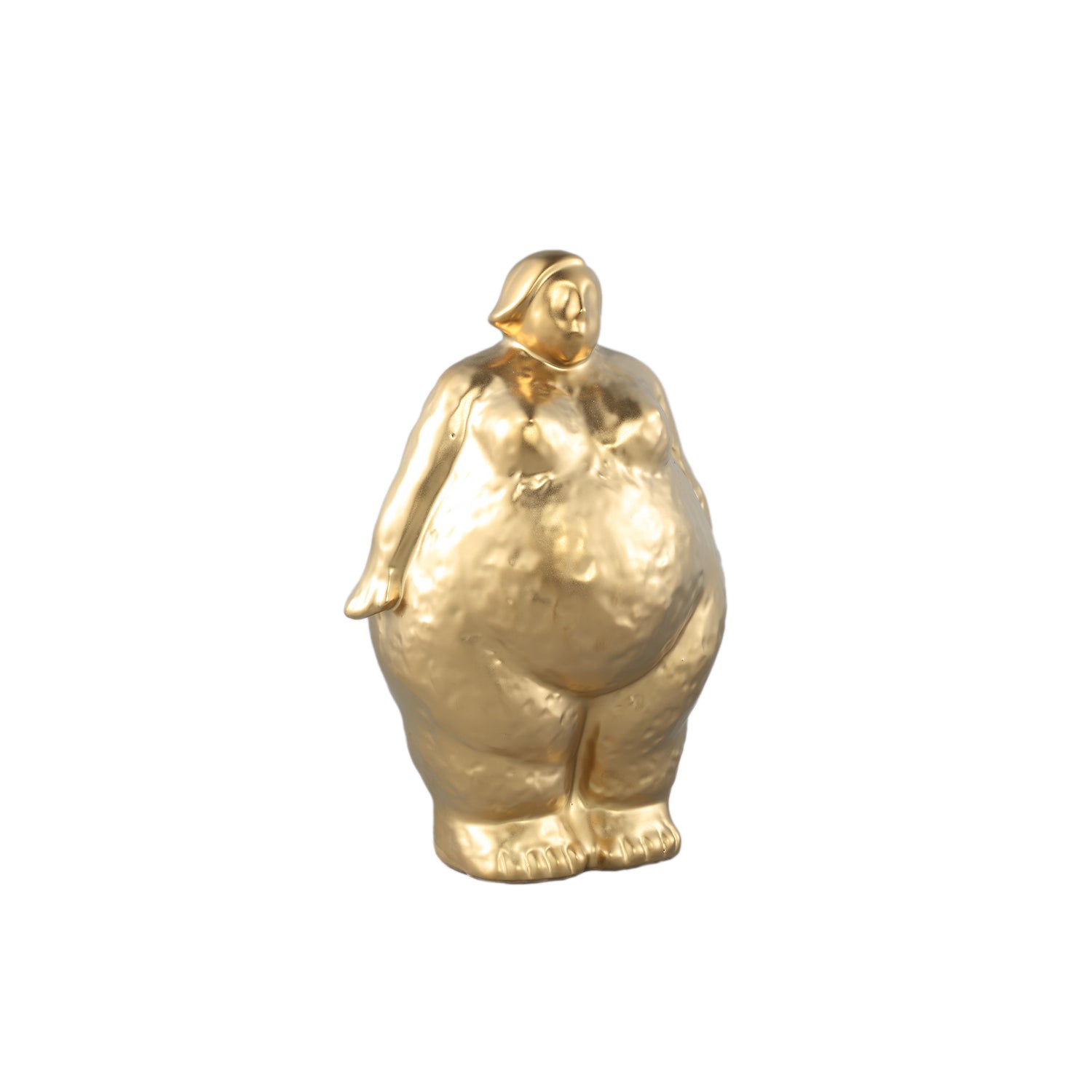 Oday Gold Ceramic Women Statue Standing B