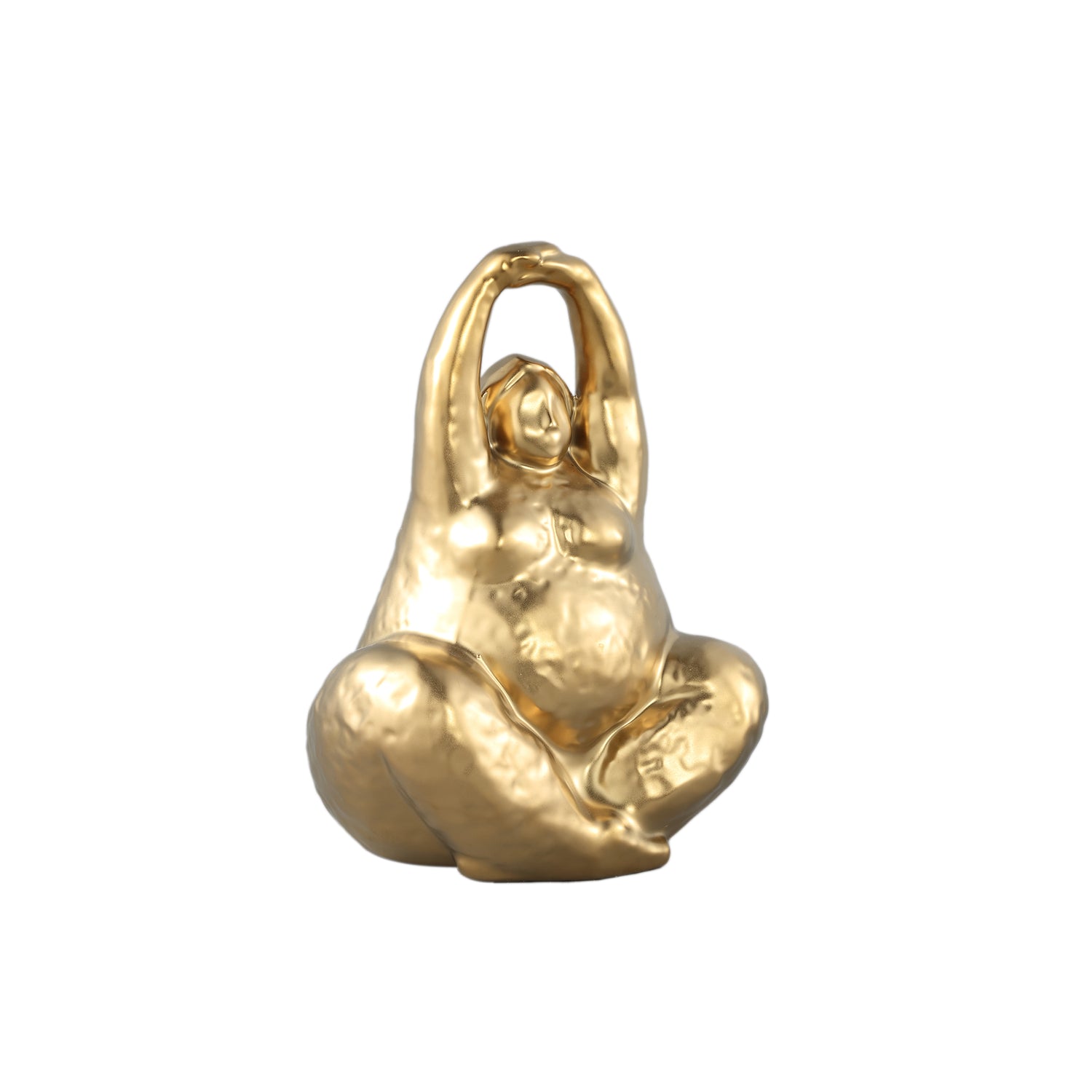 Oday Gold Ceramic Women Statue Sitting A