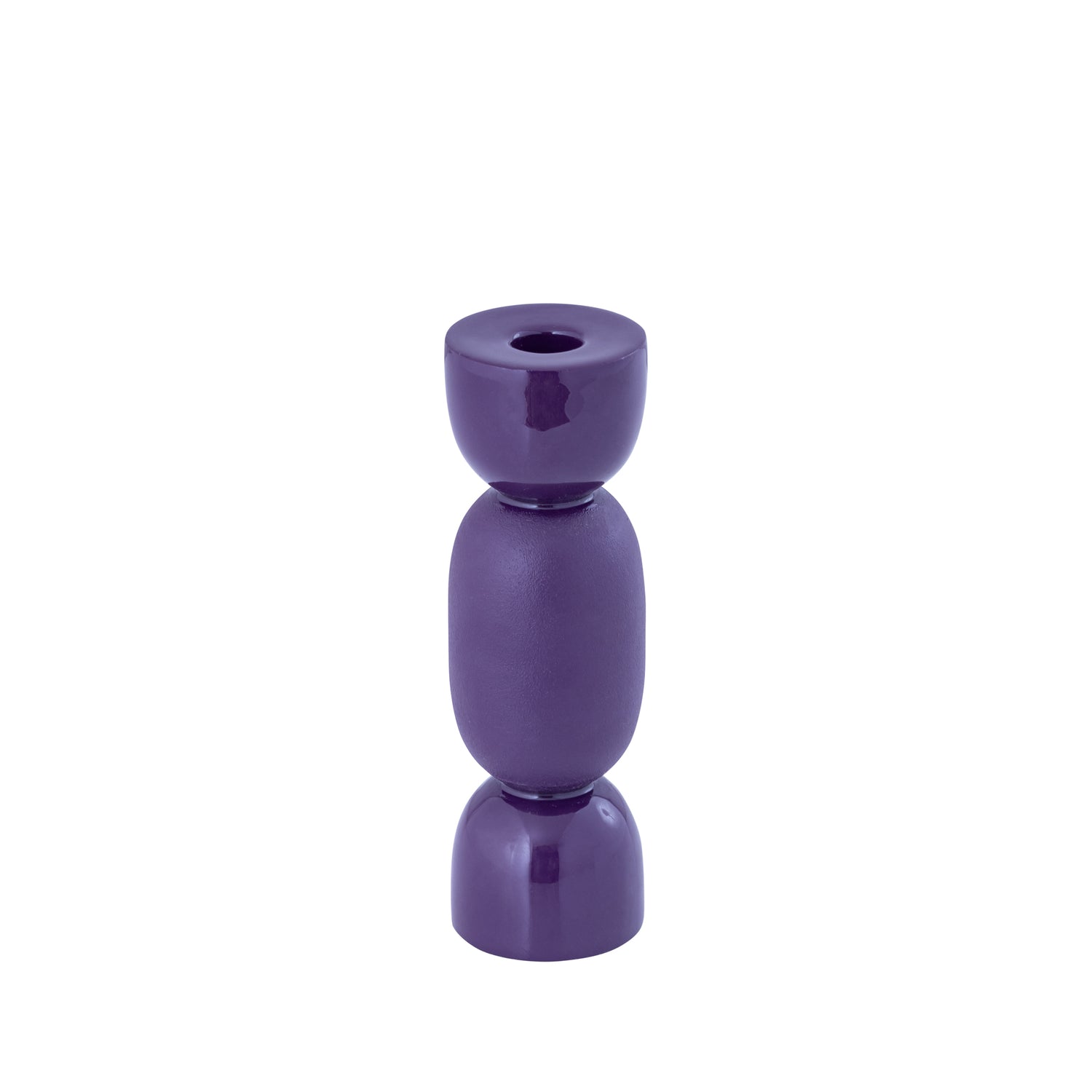 Cairy Dark Purple Iron Candle Holder Matt Shiny S