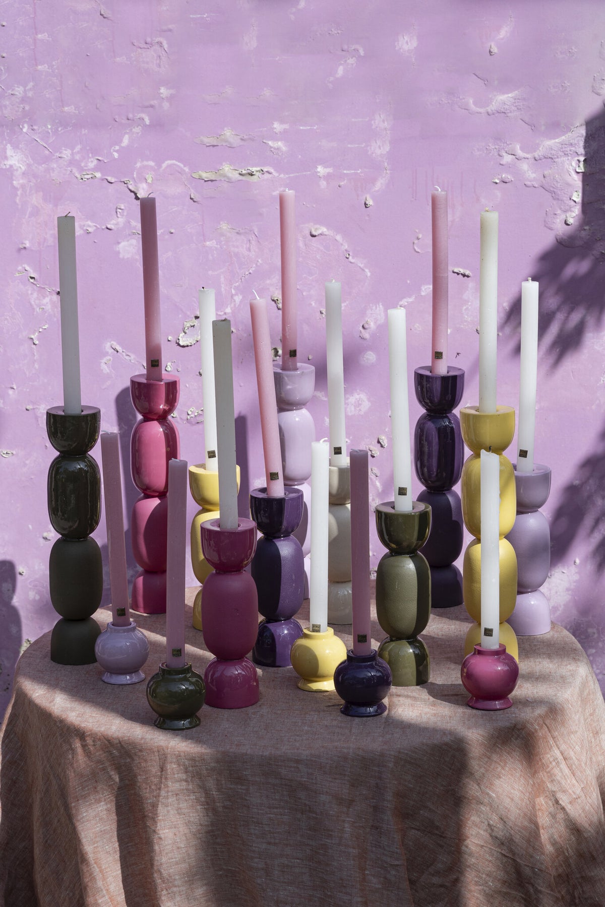 Cairy Dark Purple Iron Candle Holder Matt Shiny S