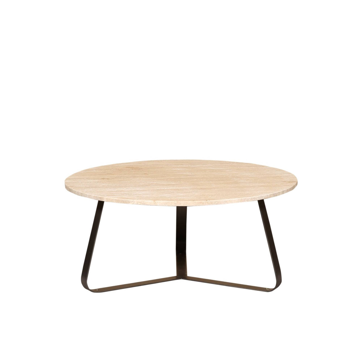 Micka Black Travertine Coffeetable Round Medium