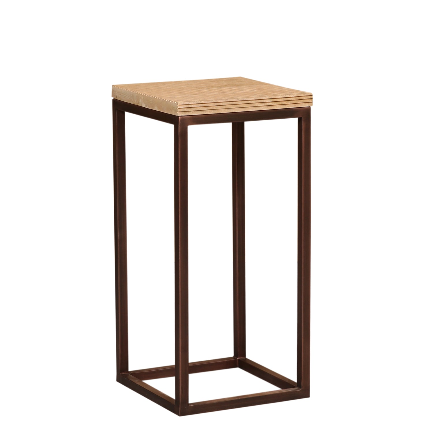 Zoah Copper Mango Wood Square Sidetable Set van 3