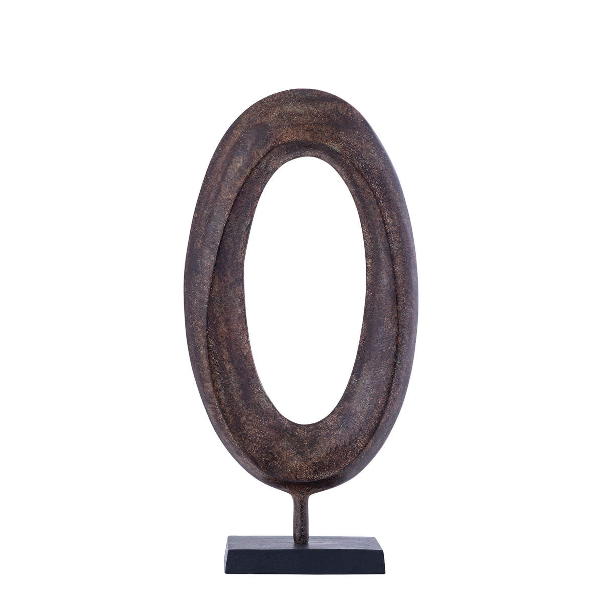 Rhubie Brown Oval Alu Casted Statue On Base Long