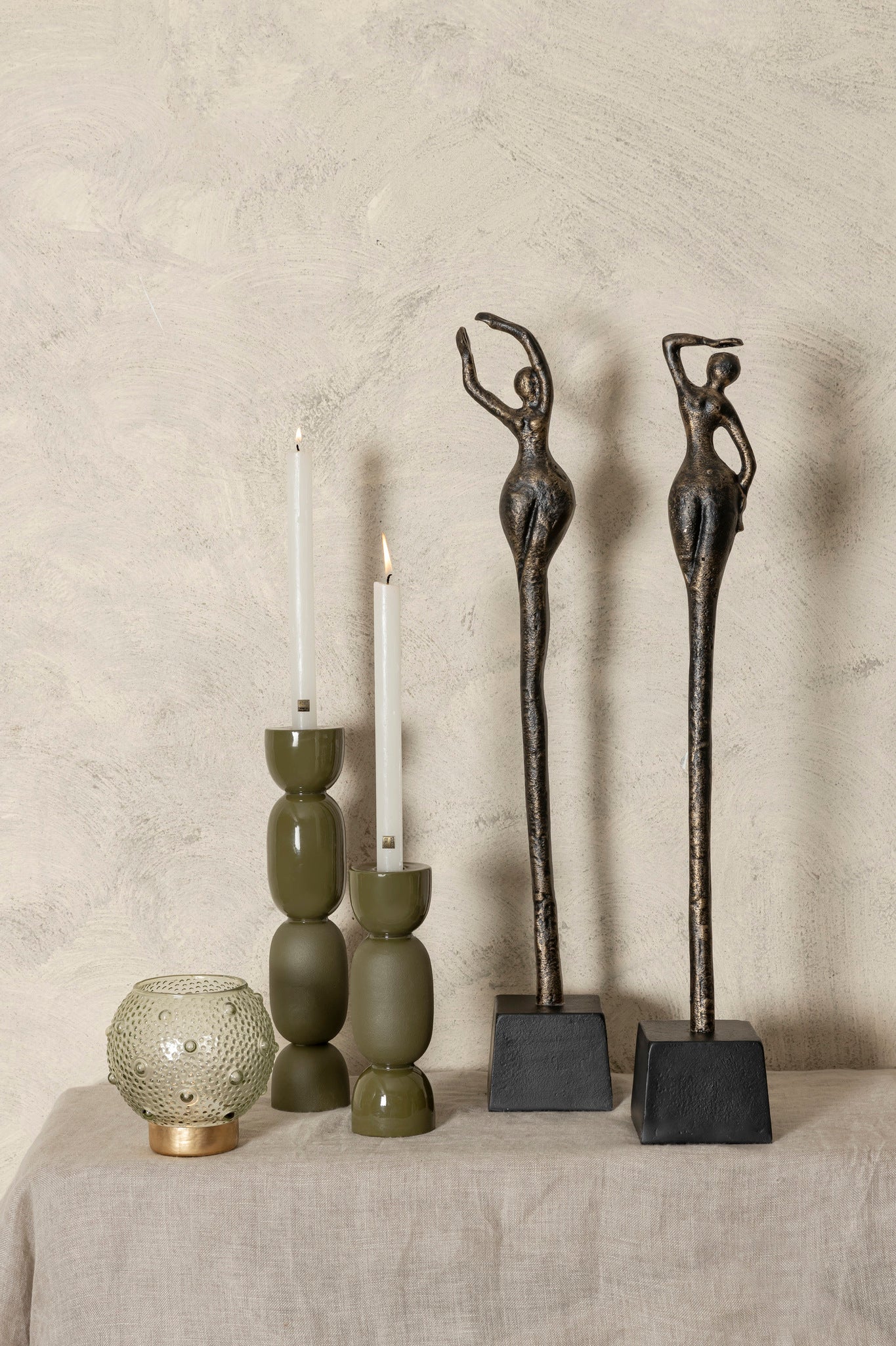 Ciwan Antique Brass Alu Casted Women Statue B