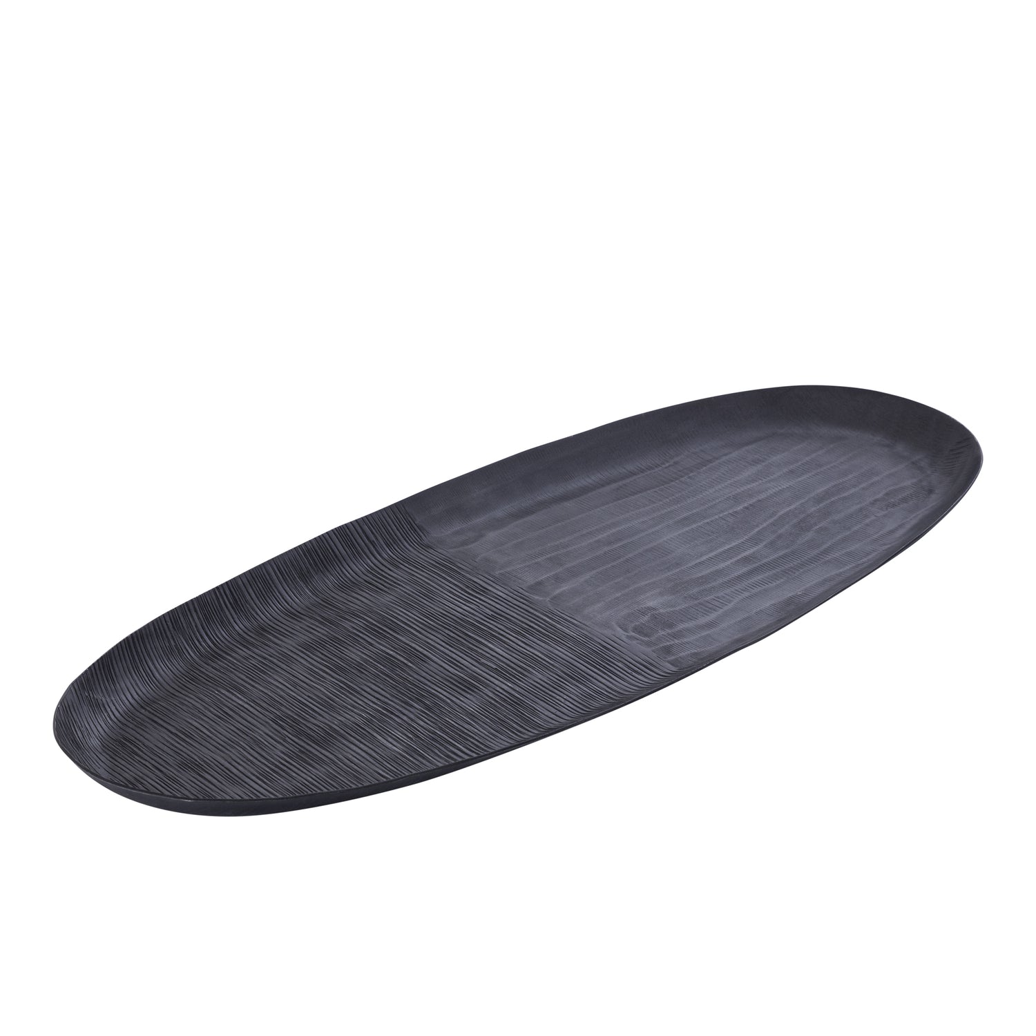 Jowad Graphite Alu Sheet Bowl Ribbed Oval L